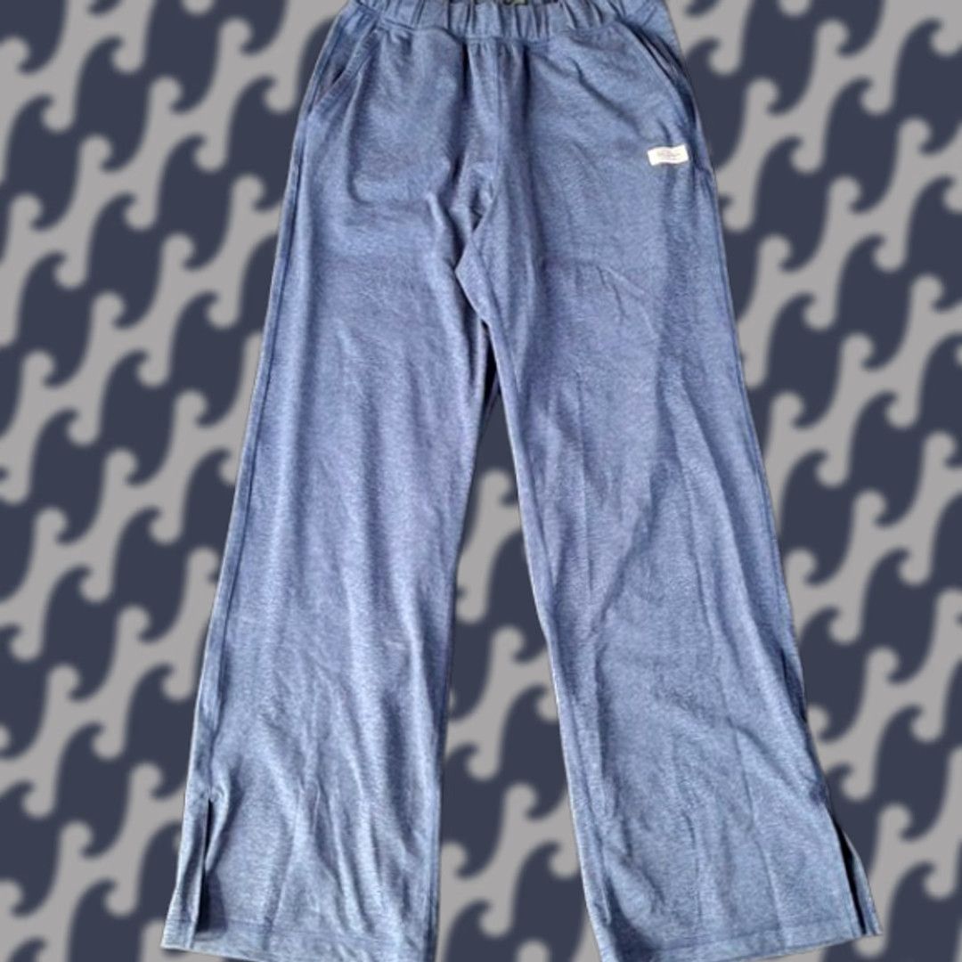 Vintage Peloton Dreamblend Blue Wide-Leg Side Slit Athleisure Pants Womens Small Size S Elastic Waist Pockets Athletic Inseam 28in Slit Size US 29 - 1 Thumbnail