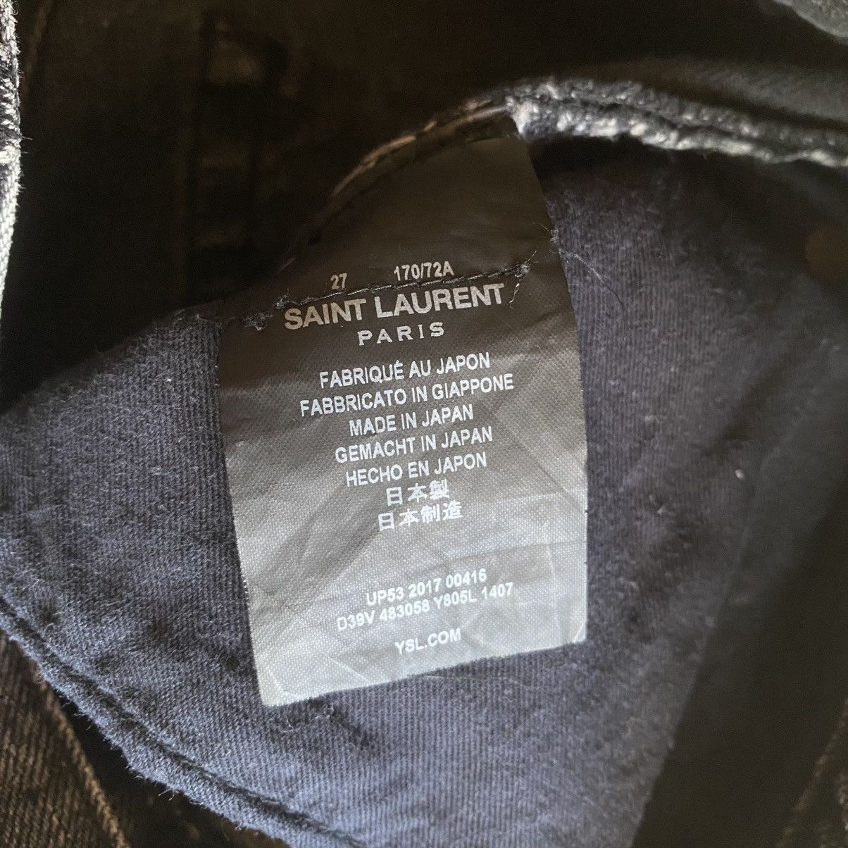 Saint Laurent Paris Fall17 Back Logo Embroidered Jeans Size US 27 - 7 Thumbnail