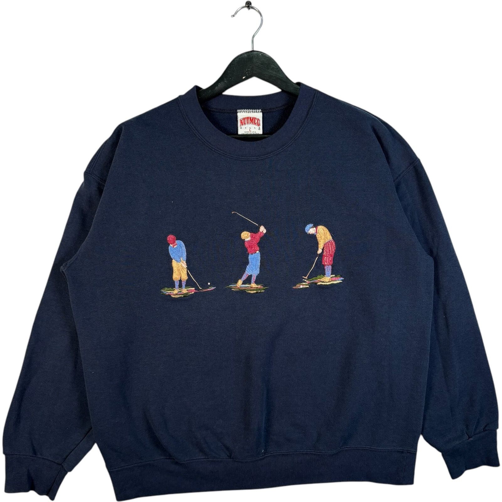 Nutmeg Vintage Nutmeg Embroidered Golf Swing Crewneck Large Size US L / EU 52-54 / 3 - 1 Thumbnail