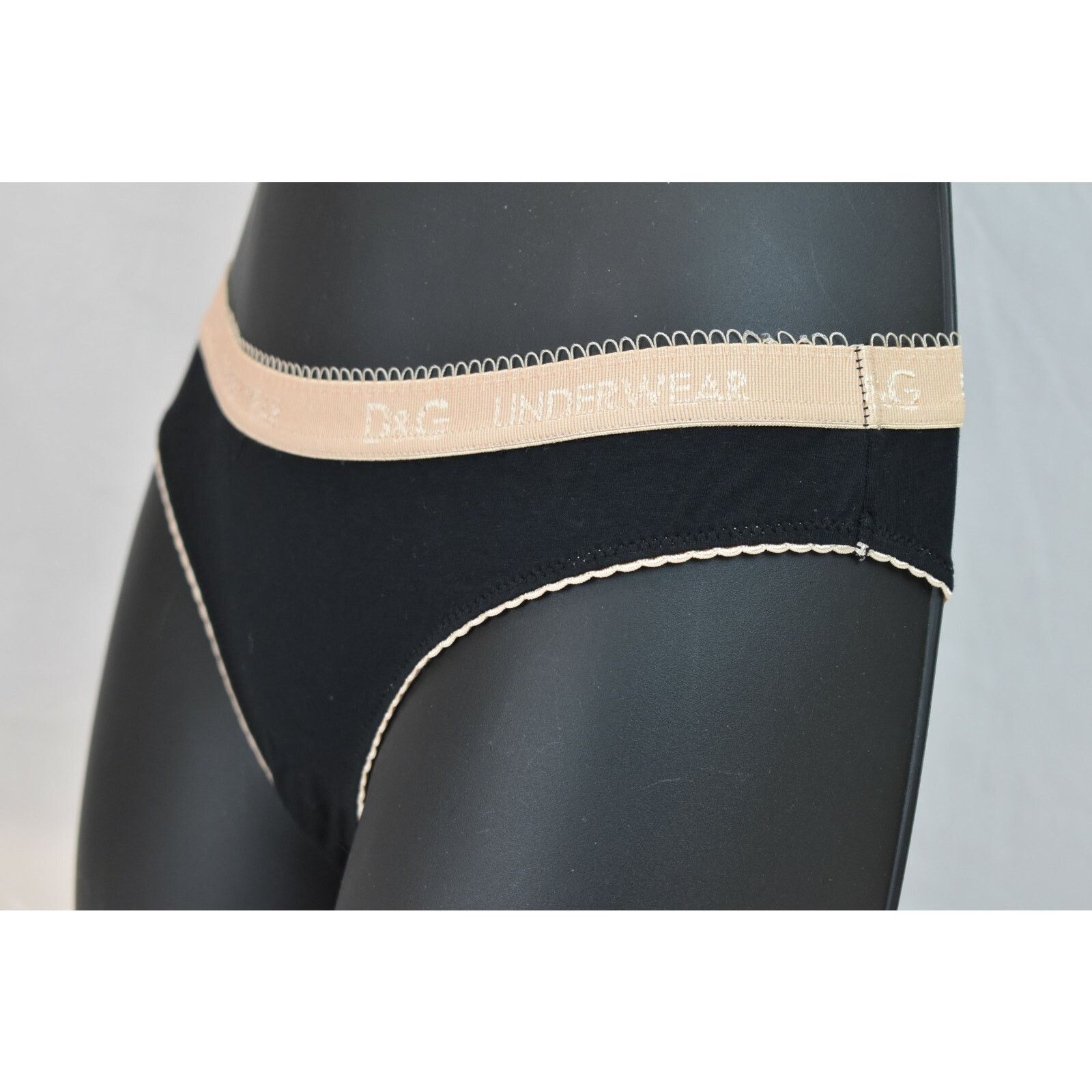 Dolce & Gabbana NWT DOLCE GABBANA BLACK BEIGE LOGO BRIEF UNDERWEAR XS Size ONE SIZE - 3 Thumbnail