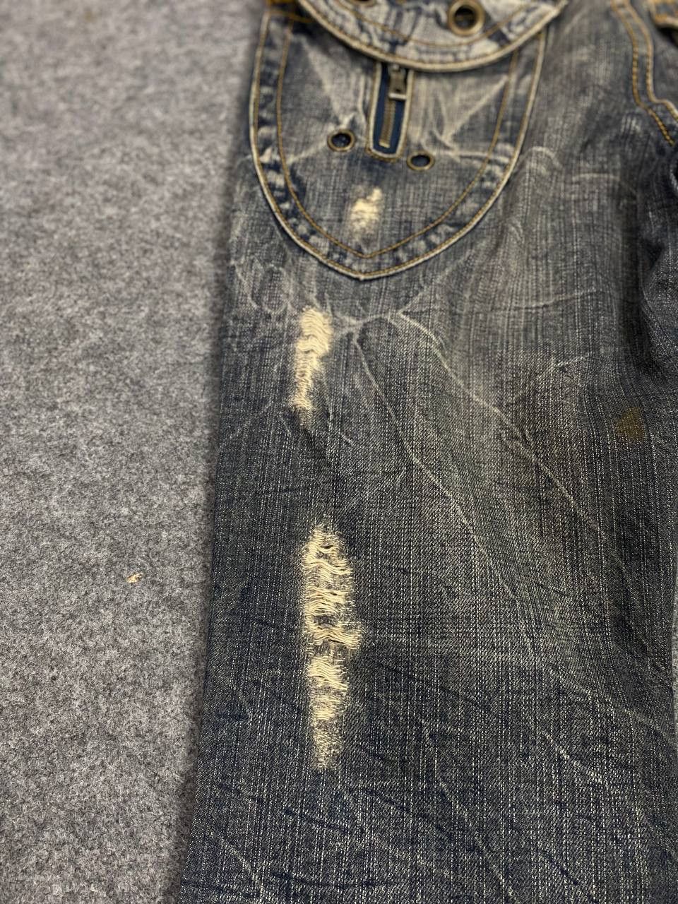 semanticdesign semantic design bondage style bootcut distressed denim Size US 33 - 4 Thumbnail