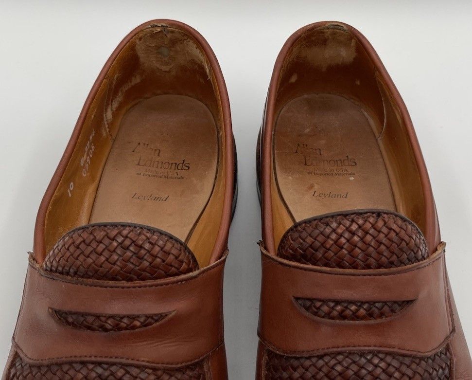 Allen Edmonds Allen Edmonds LEYLAND Chili Brown Leather Penny Loafers 10D Size US 10 / EU 43 - 9 Thumbnail