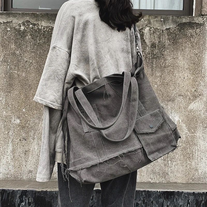 Japanese Brand × Vintage Vintage Canvas School Big Shopping Bag Handbag Size ONE SIZE - 1 Thumbnail