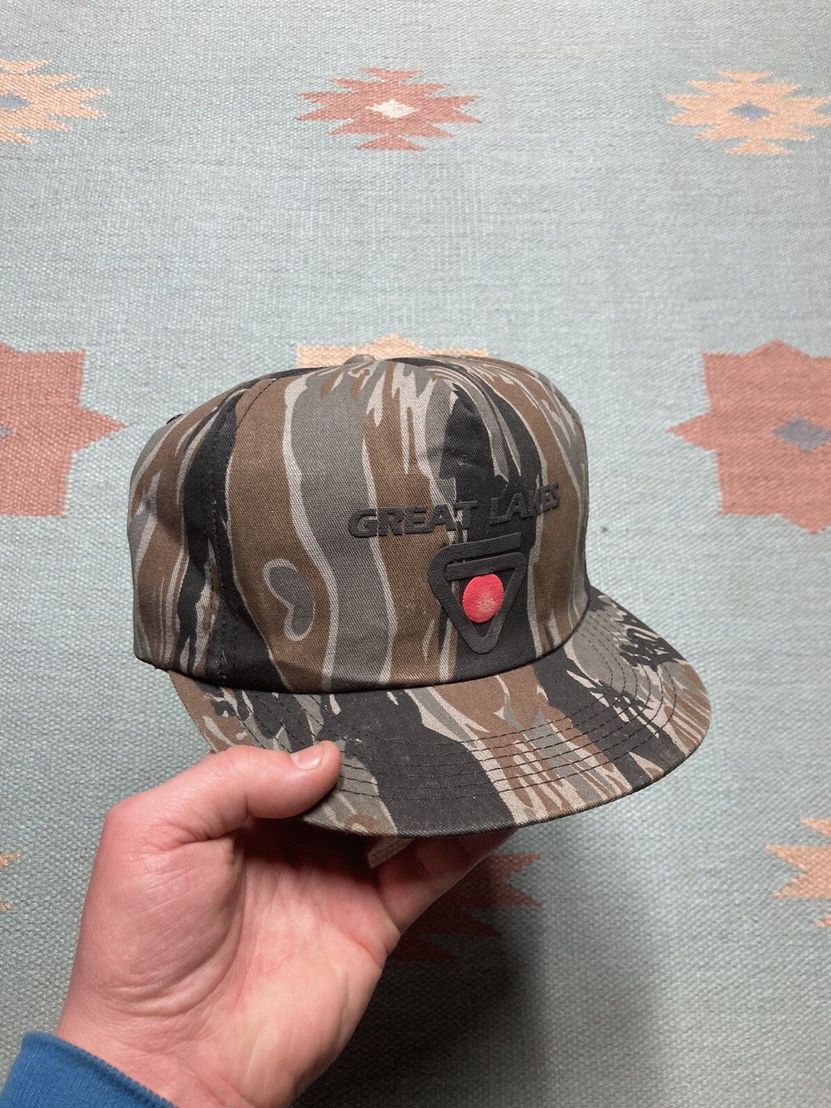Vintage Vtg SnapBac hat camo k products tiger stripe Great Lakes USA Size ONE SIZE - 1 Thumbnail