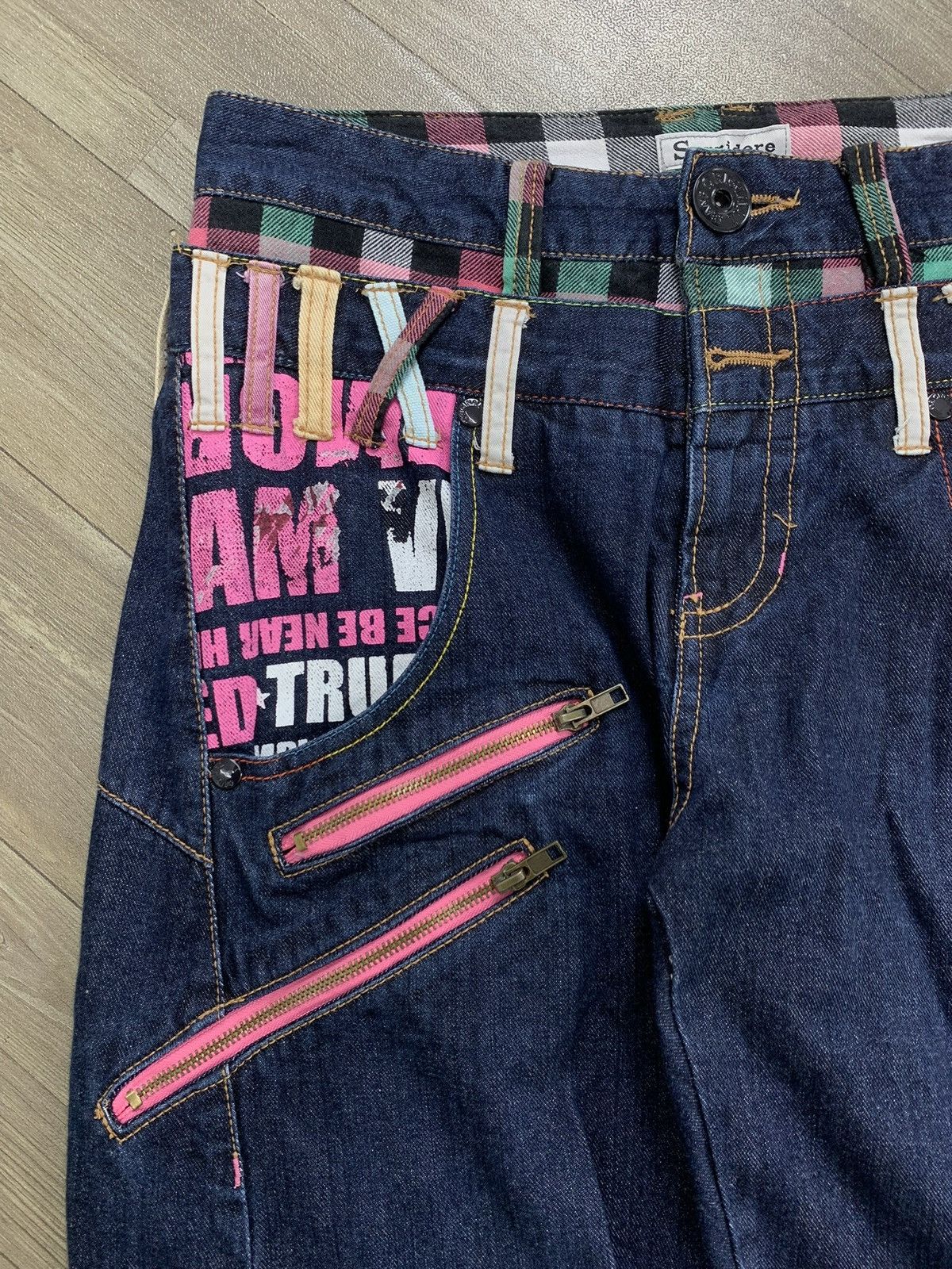 Japanese Brand 2000s Sorridere Doubel Waist Punk Ifsix Lgb Style Jeans Size US 32 / EU 48 - 3 Thumbnail