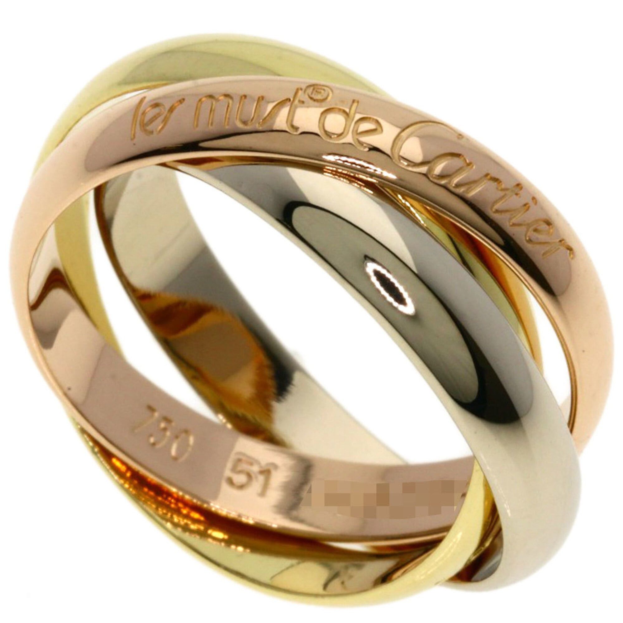 Cartier Cartier Trinity #51 Ring - 18K Yellow Gold/18K White Pink Gold Women's CARTIER Size ONE SIZE - 1 Thumbnail