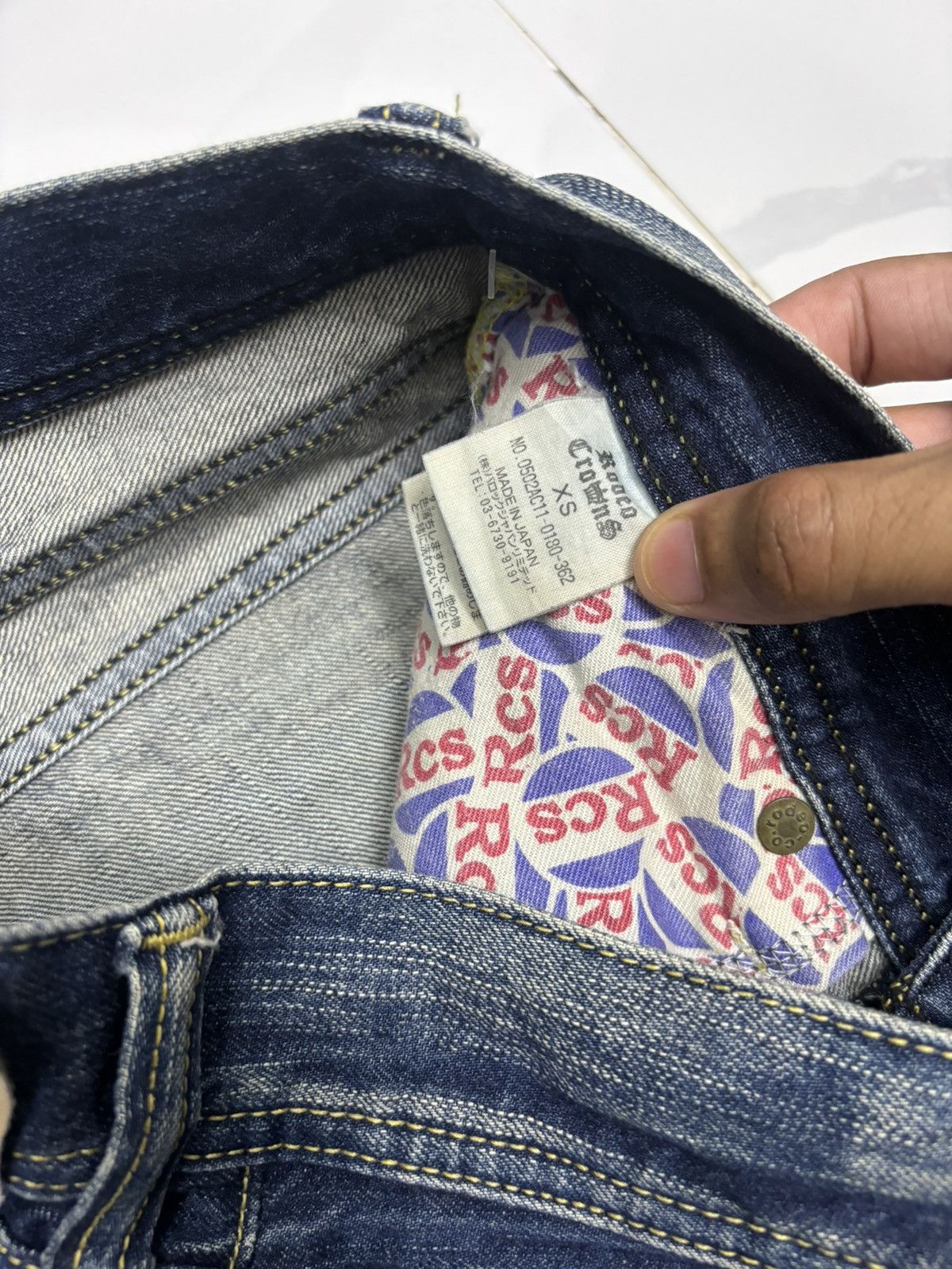 Japanese Brand DISTRESSED DENIM PAINTER RODEO CROWNS JEANS Size 29" - 8 Thumbnail