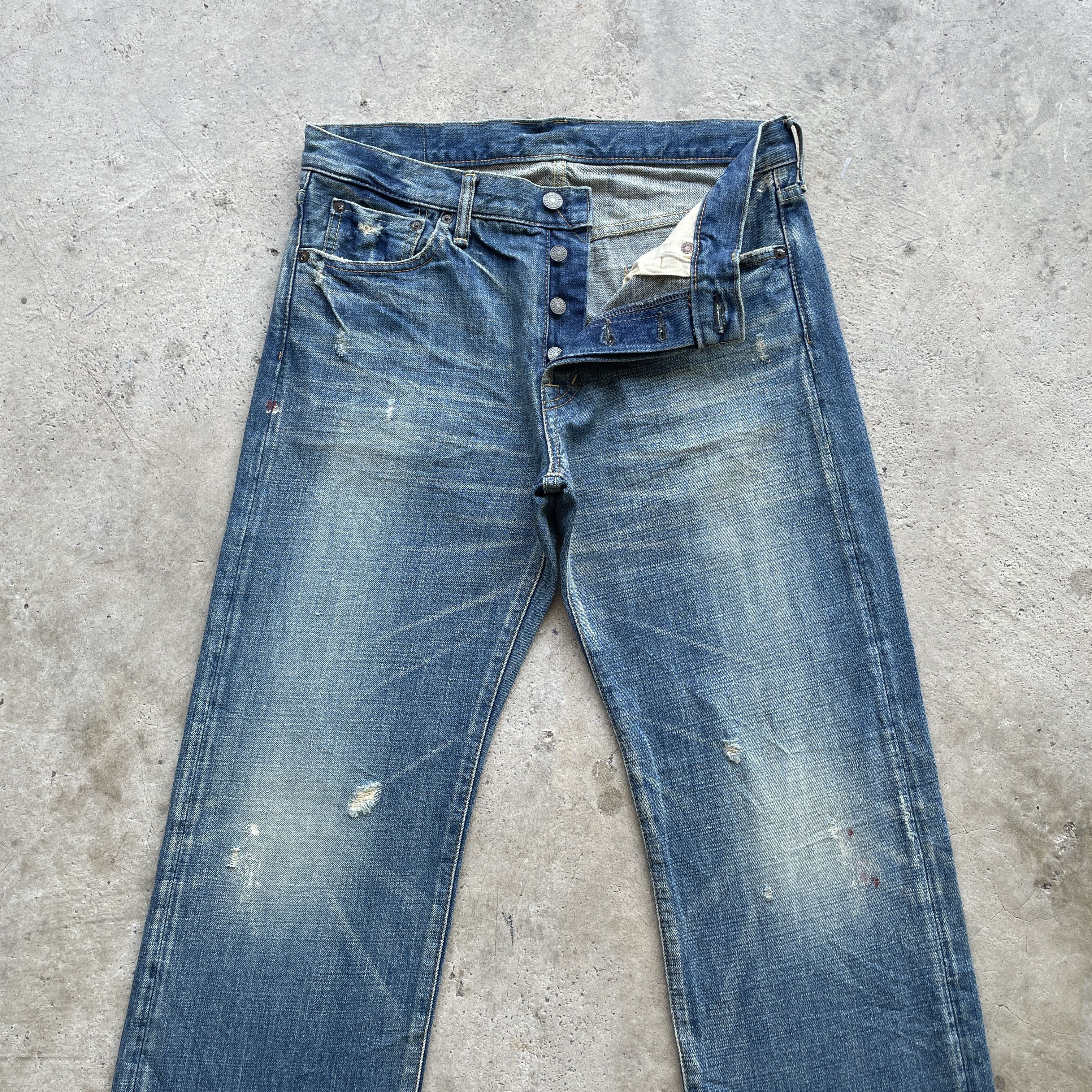 OMNIGOD Vintage OMNIGOD Denim Distressed Selvedge Faded Jeans Pants Size US 32 / EU 48 - 5 Thumbnail