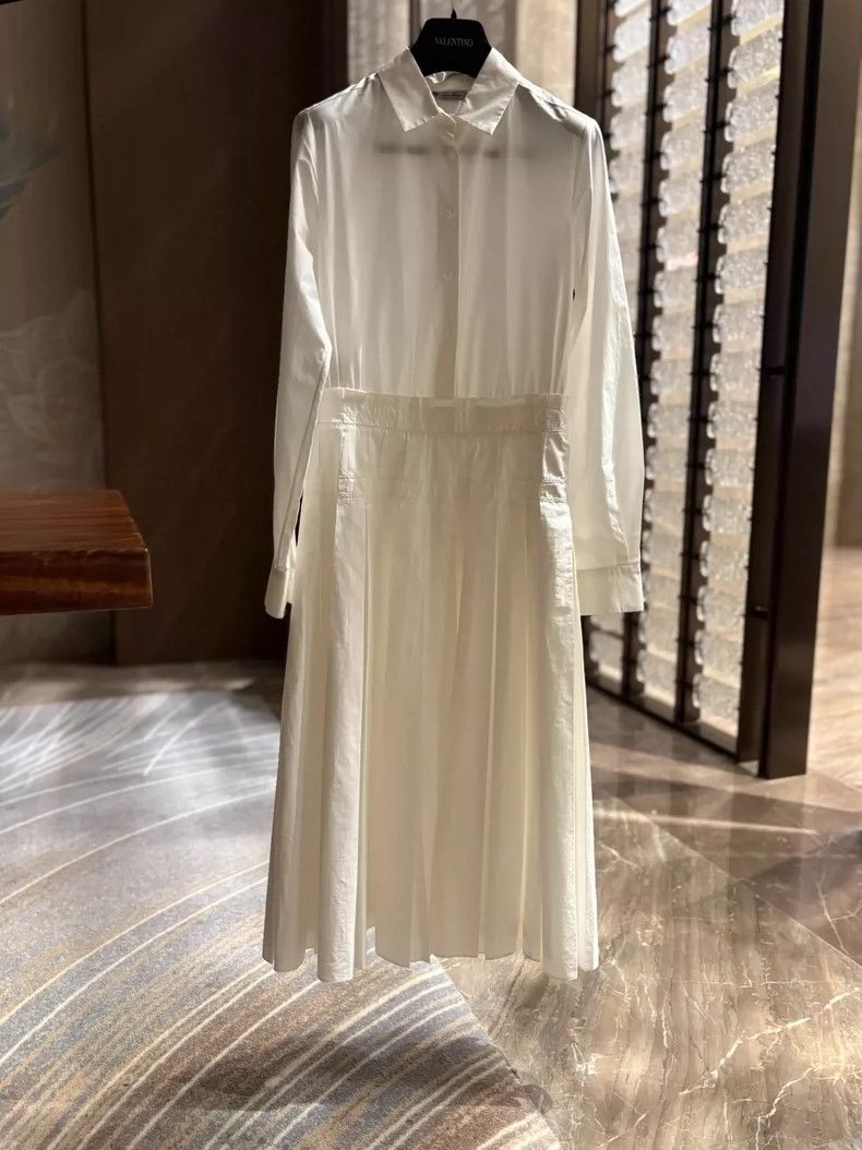 Loro Piana LORO PIANA Full cotton pleated corset dress Size XS / US 0-2 / IT 36-38 - 1 Thumbnail