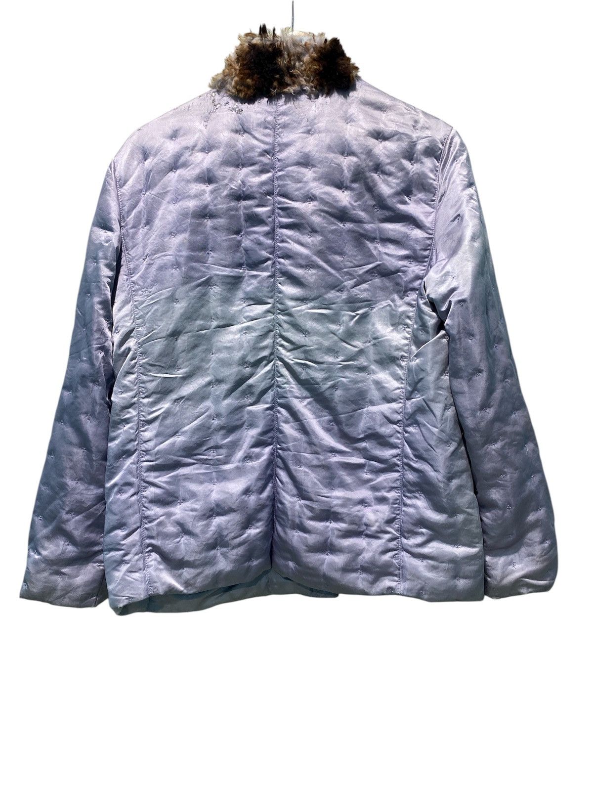 Versace Vtg Gianni Versace Quilted Jacket With Fur Collar Distressed Size L / US 10 / IT 46 - 2 Thumbnail