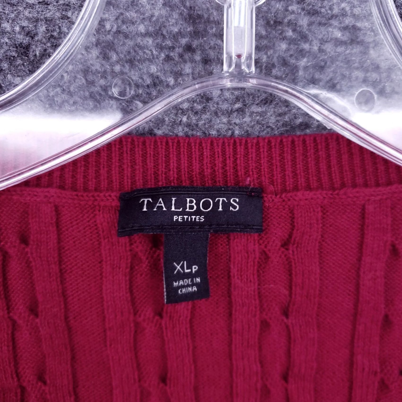 Talbots Talbots Sweater Women Petite XL Red Wool Blend Cable Knit Crew Neck Long Sleeve Size XL / US 12-14 / IT 48-50 - 7 Thumbnail