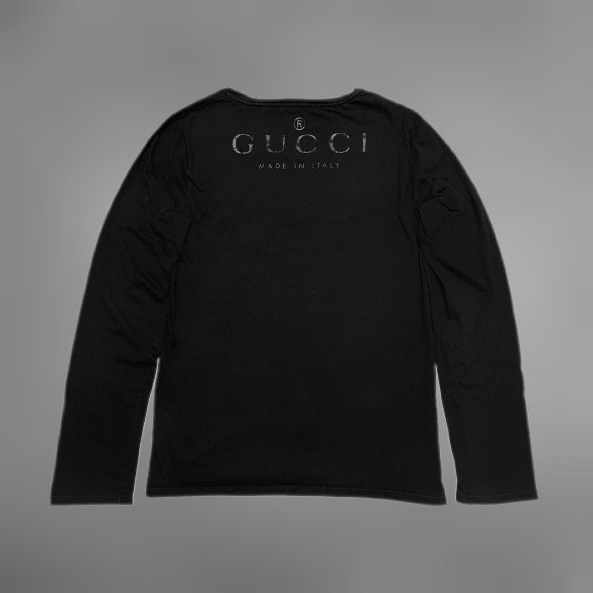 Gucci Gucci Made In Italy black Long Sleeve T Shirt Tom ford era Size US L / EU 52-54 / 3 - 1 Thumbnail