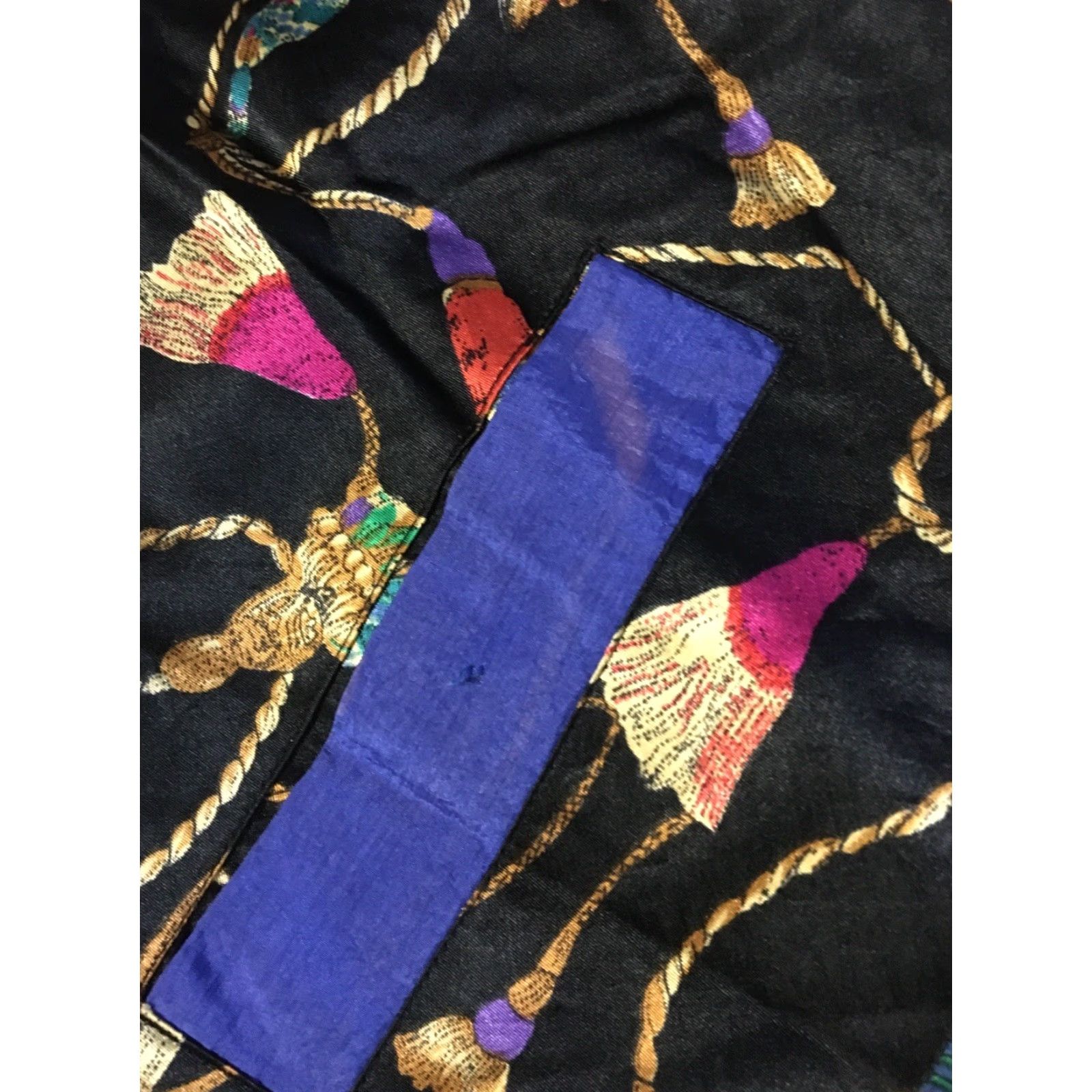 Vintage VINTAGE Kaos Jacket Womens L 80s 90s Gold Rope Tassel Windbreaker Black USA Abstract Art Hip Hop Size L / US 10 / IT 46 - 4 Thumbnail