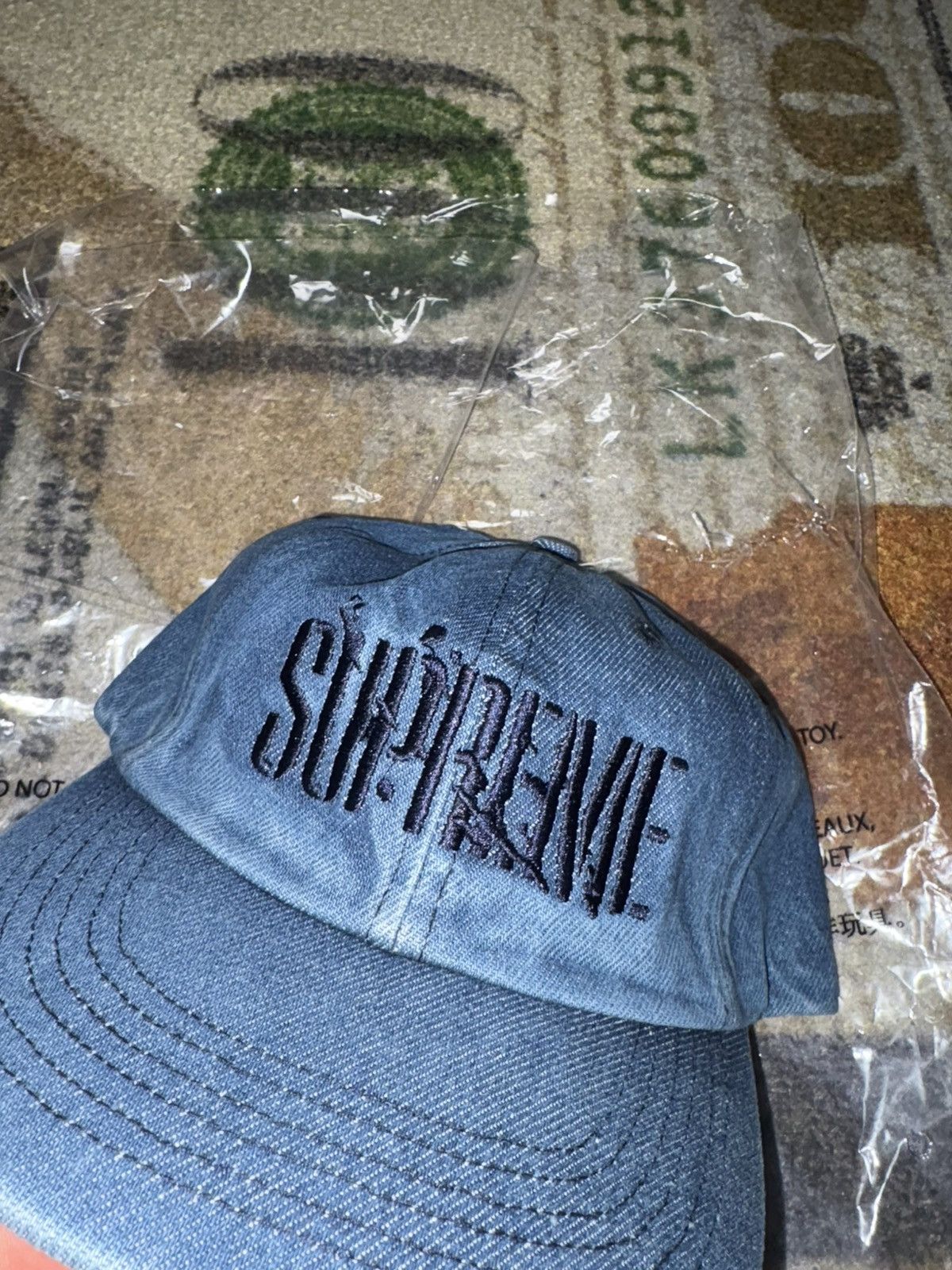 Supreme Supreme Splatter 6-Panel Hat Denim Blue Size ONE SIZE - 2 Thumbnail