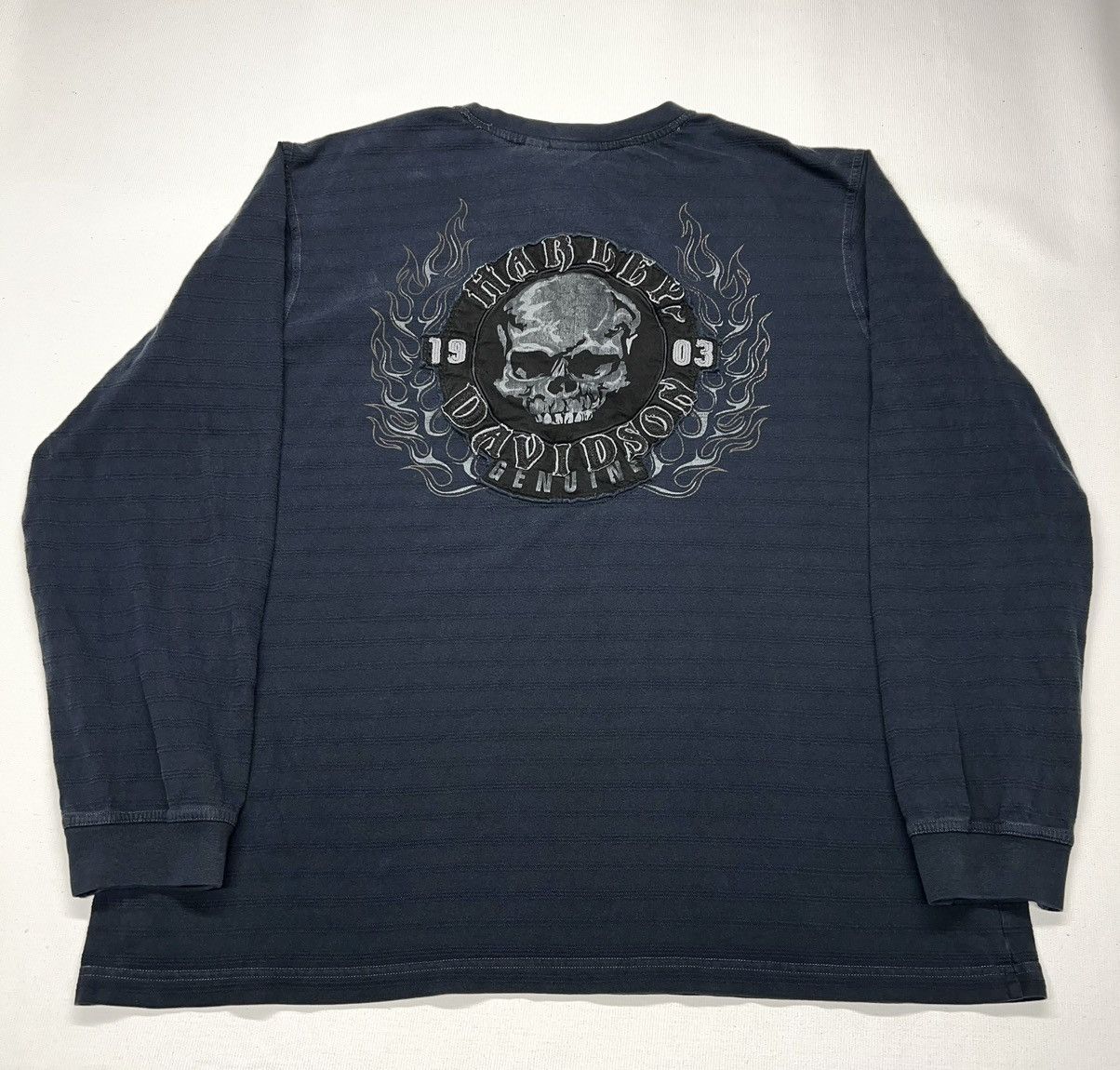 Harley Davidson Harley Davidson Tee Shirt Black Long Sleeve Henley Skull Size US XXL / EU 58 / 5 - 1 Thumbnail