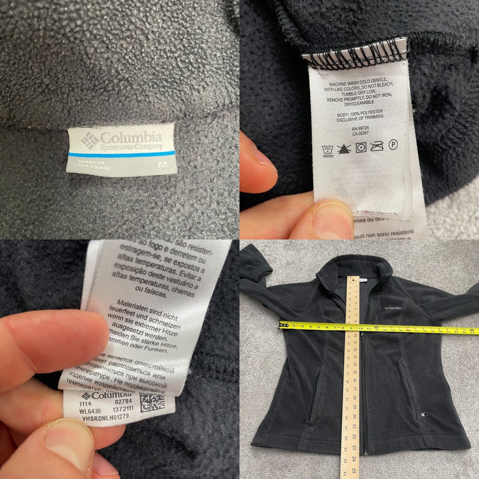 Vintage Columbia Benton Springs Fleece Jacket Women Medium Black Full Zip Outdoor Hiking Size M / US 6-8 / IT 42-44 - 8 Thumbnail