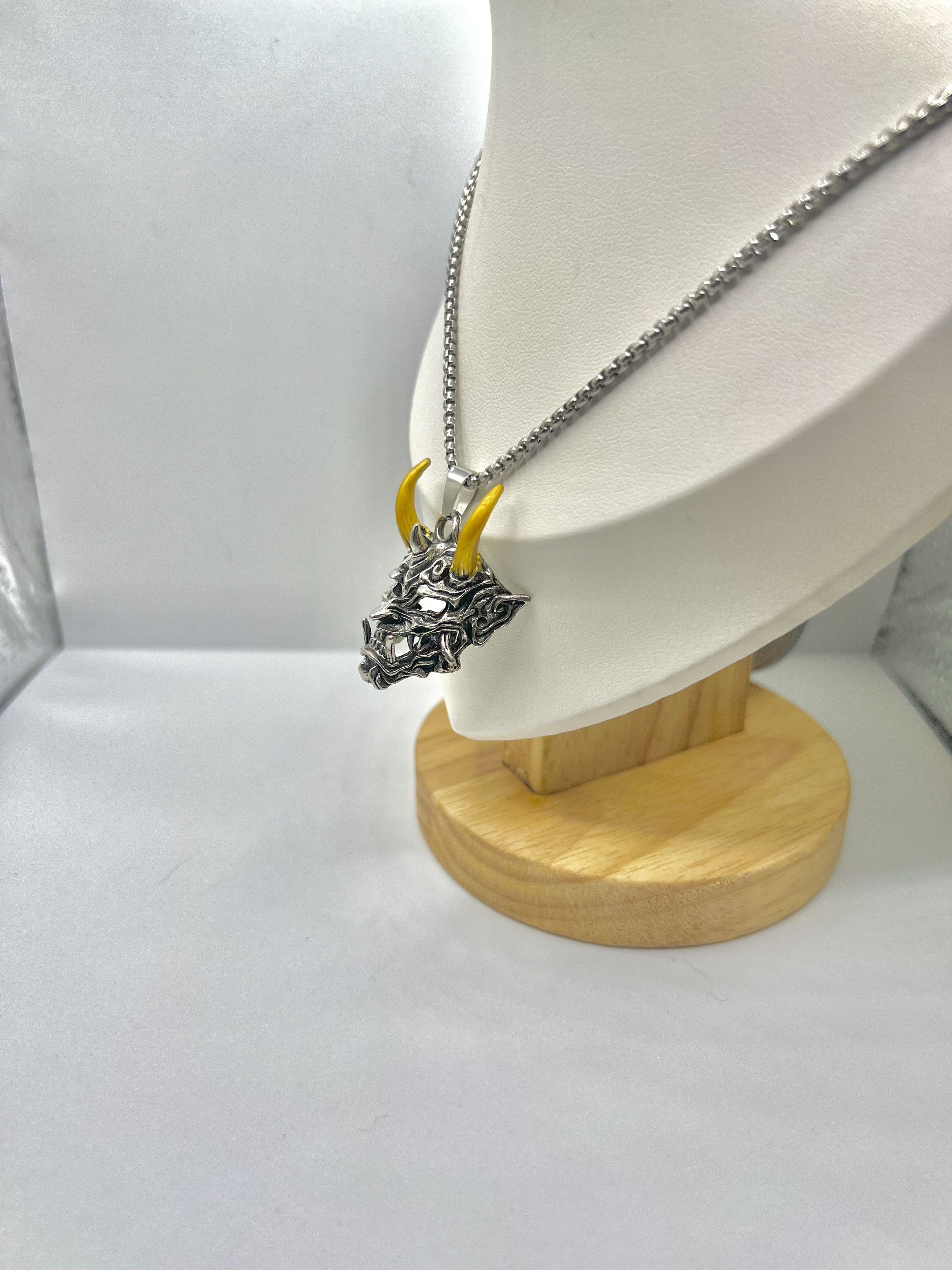 Jewelry Ghost Mask Silver Chain Necklace Size ONE SIZE - 2 Thumbnail