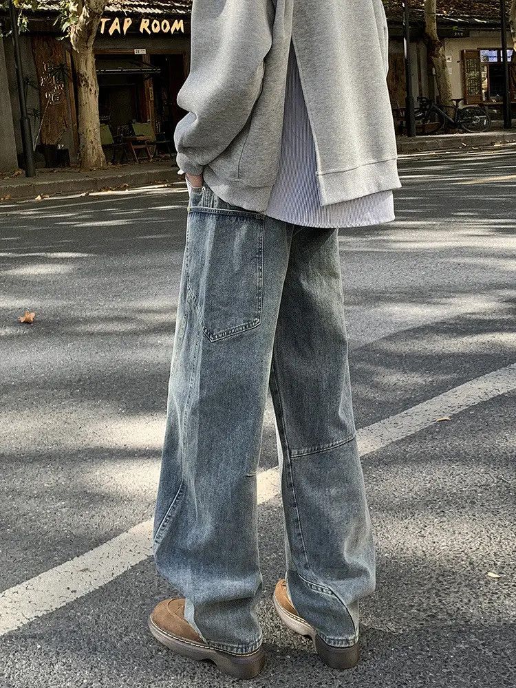 Japanese Brand Retro loose fit patchwork wide leg jeans Size US 32 / EU 48 - 5 Thumbnail