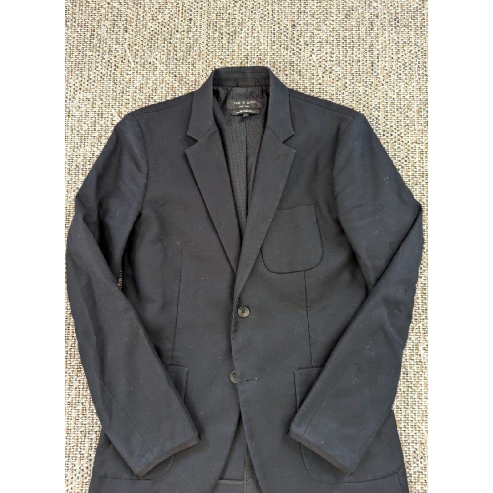 Rag & Bone Rag & Bone blazer Blazer 36 Black USA made cotton Twill Notch Lapel Men Regular 2-Button Single-Breasted Formal Vintage? Size 36R - 7 Thumbnail