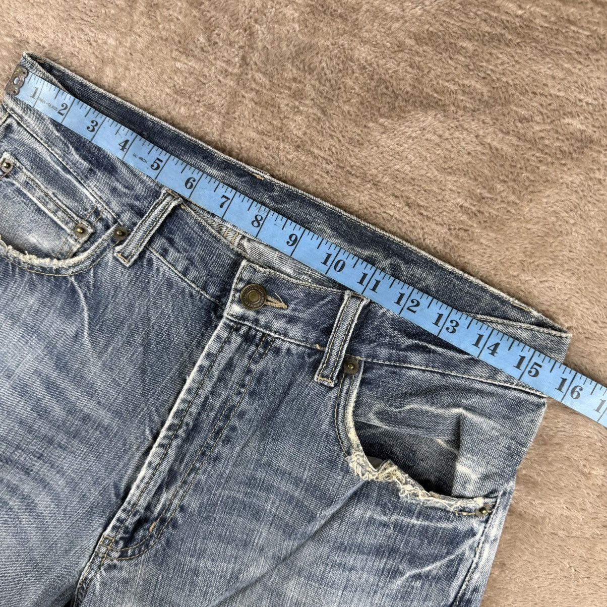 Japanese Brand Vtg art jeans denim sukajan sashiko distressed baggy Size US 31 - 12 Thumbnail