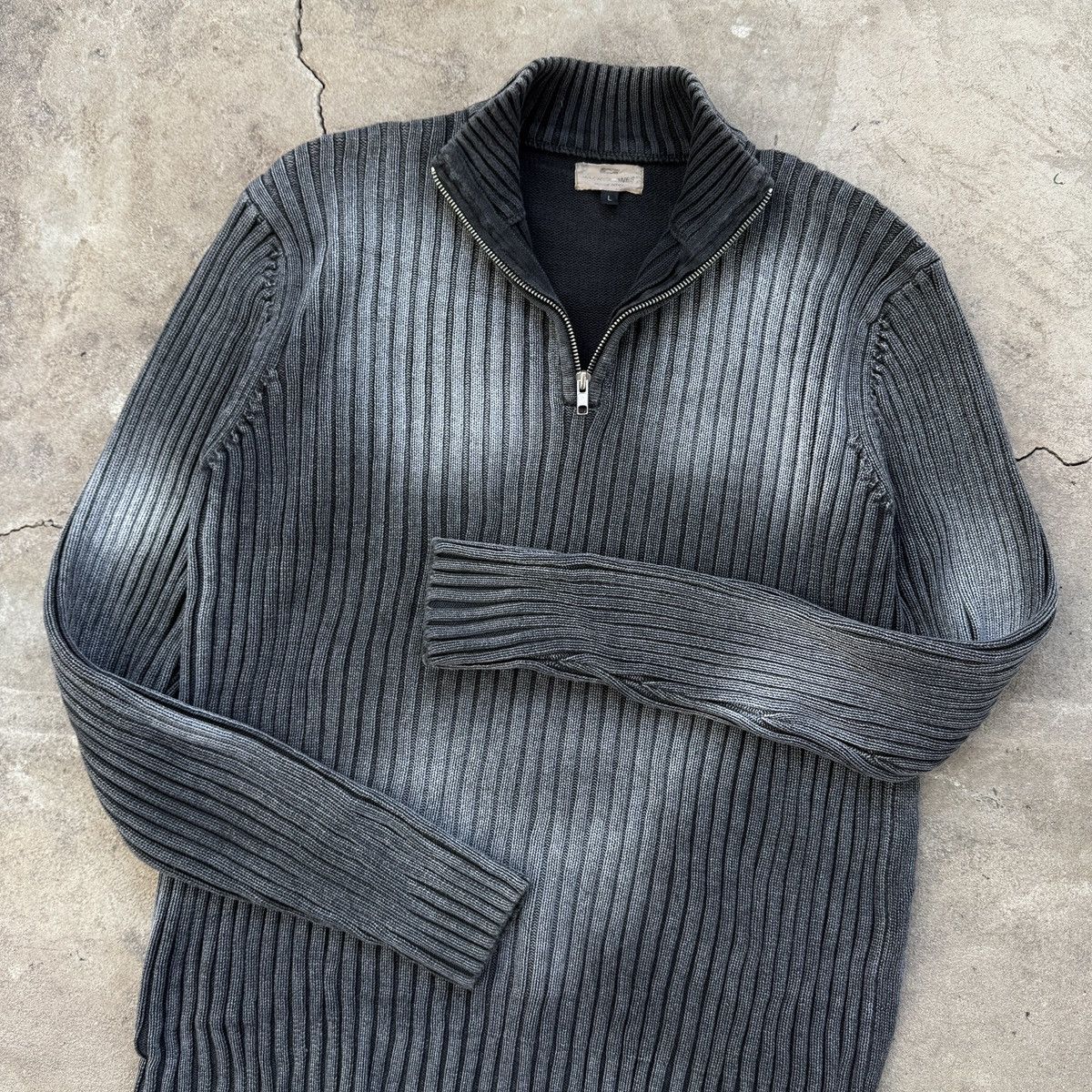 20471120 Vintage Y2K Jack Jones Gray Half Zip Avant Garde Sweater Size US L / EU 52-54 / 3 - 5 Thumbnail