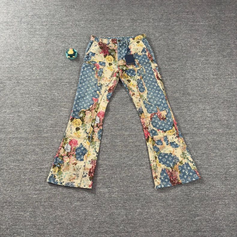 Louis Vuitton Floral Patchwork Denim Pants - dmc Size US 34 / EU 50 - 1 Thumbnail