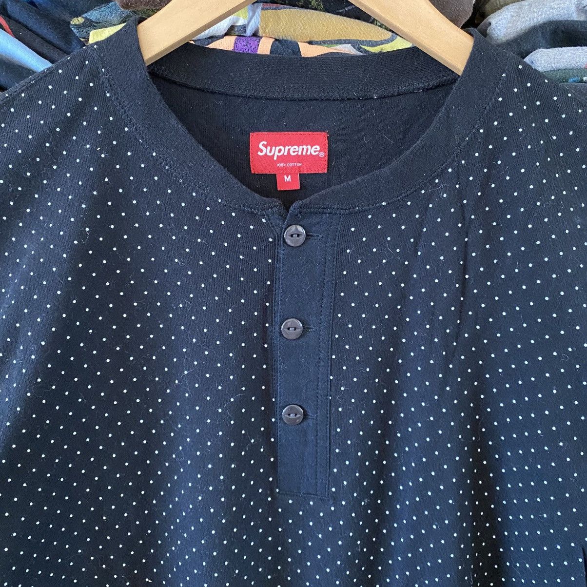 Supreme Supreme Shirt Micro Dot Henley Longsleeve Top Black 2013 Size US M / EU 48-50 / 2 - 2 Thumbnail