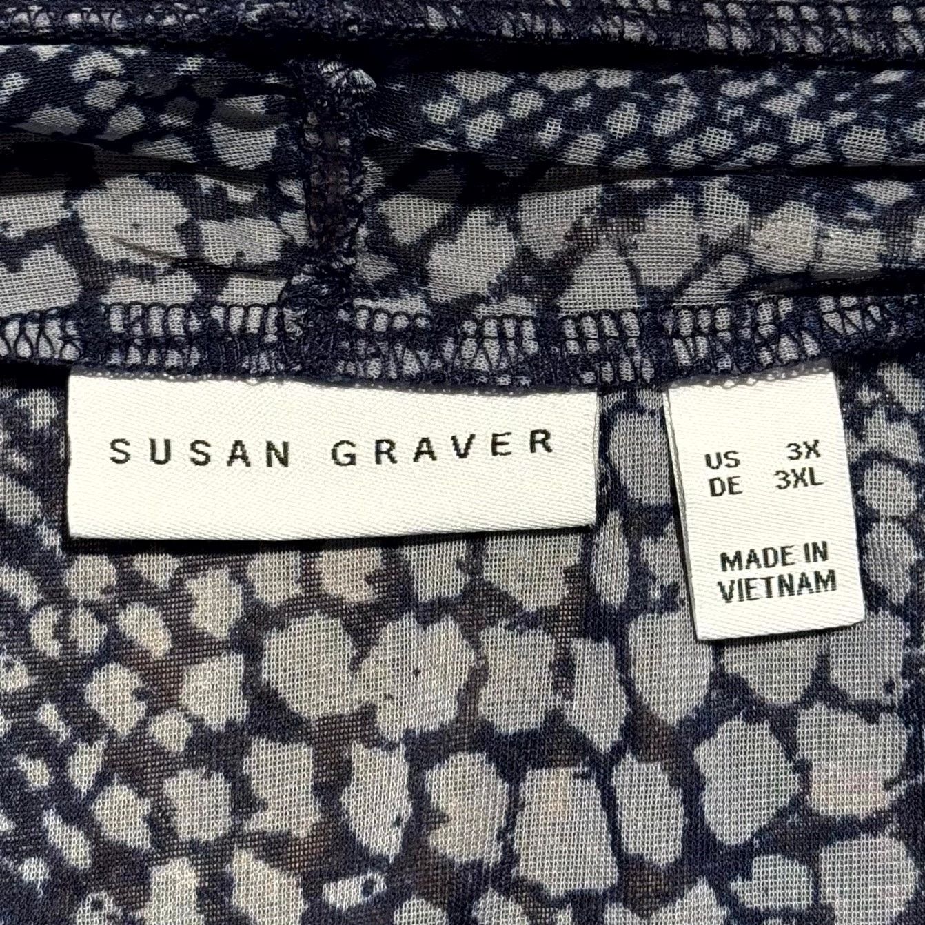 Other Susan Graver Sheer Cardigan Navy Plus 3X Open Front Flowy Size 3XL / US 20-22 - 4 Thumbnail