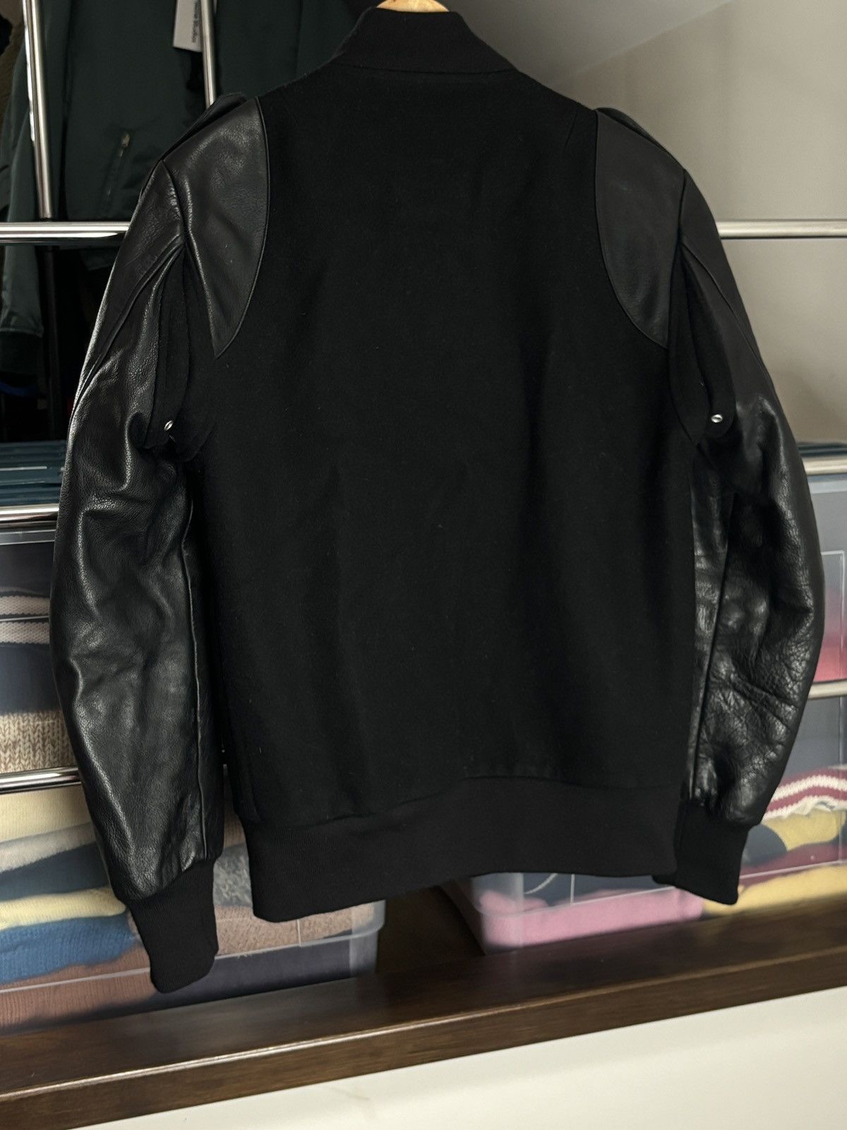 Sandro Sandro Wool & Cow Leather Bomber Jacket Vintage Biker Size US M / EU 48-50 / 2 - 7 Thumbnail