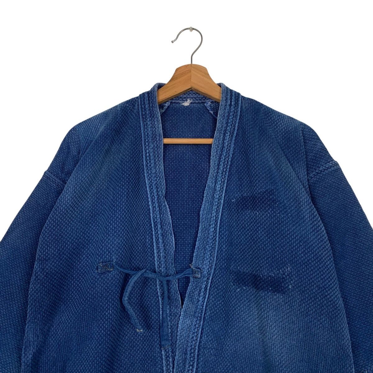 Vintage Indigo Sashiko Thick Weave Kimono Hanten Jacket #3566-C163 Size US M / EU 48-50 / 2 - 3 Thumbnail