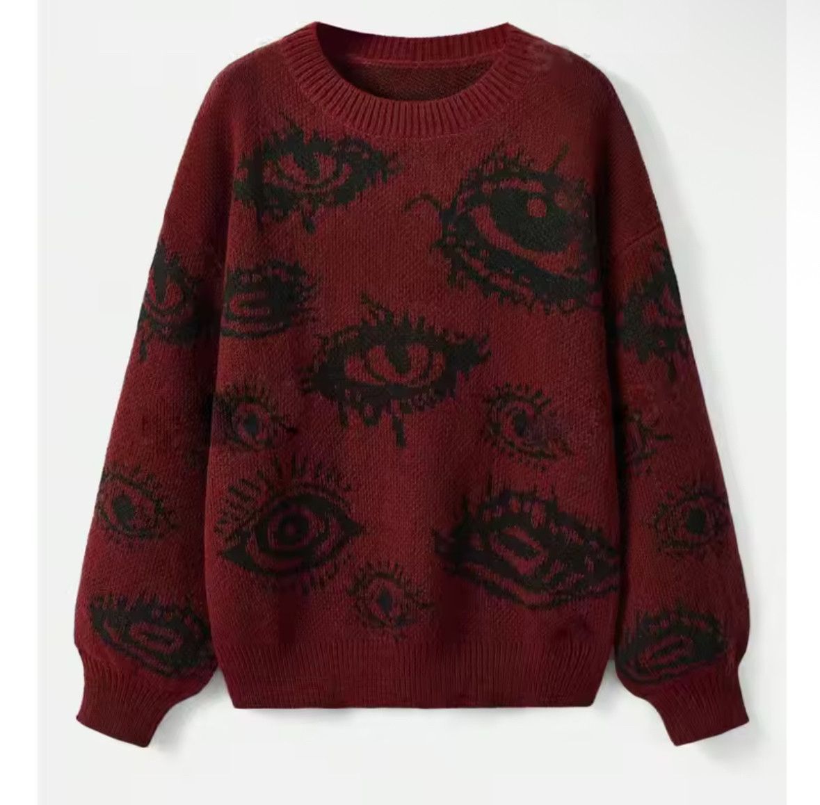 Vintage Streetwear Vintage Abstract Eyes Sweater Jacquard Knitwear Size US M / EU 48-50 / 2 - 1 Thumbnail