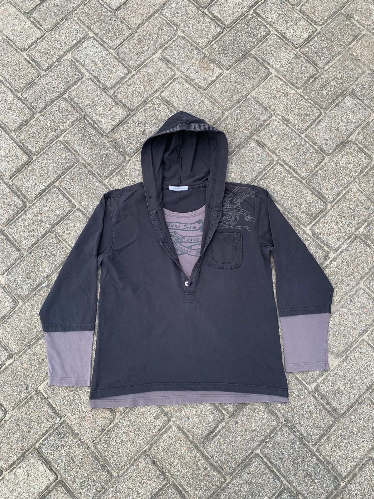 Japanese Brand Y2k Double Layer Bang Bang Ifsix Lgb Stlye Longsleeve Size US L / EU 52-54 / 3 - 1 Thumbnail