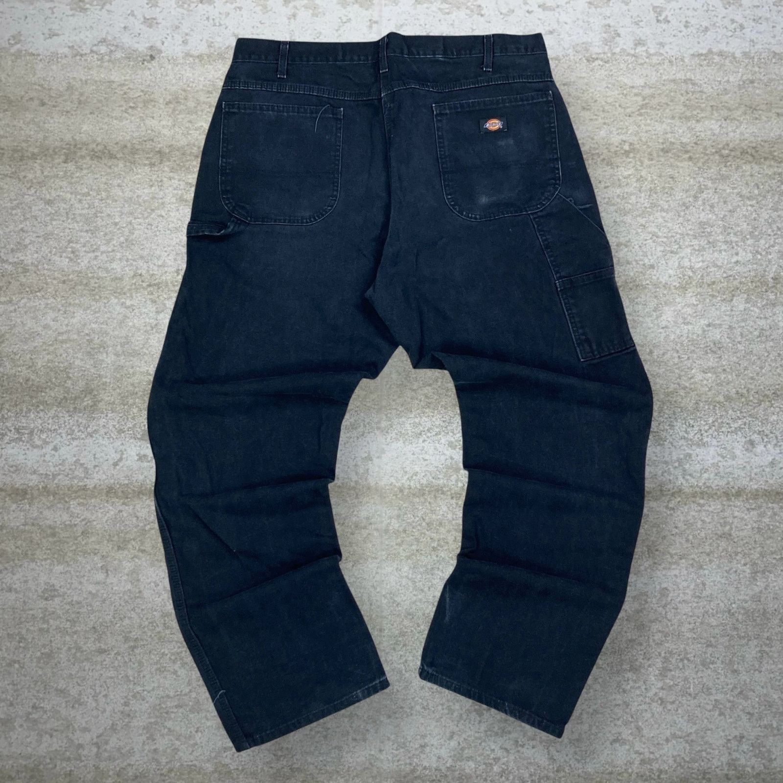 Vintage 90s Dickies Carpenter Pants 38x32 Baggy Black Canvas