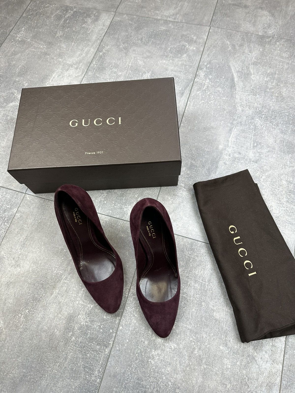 Women’s Burgundy Kid Scamosciato Gucci Shoes