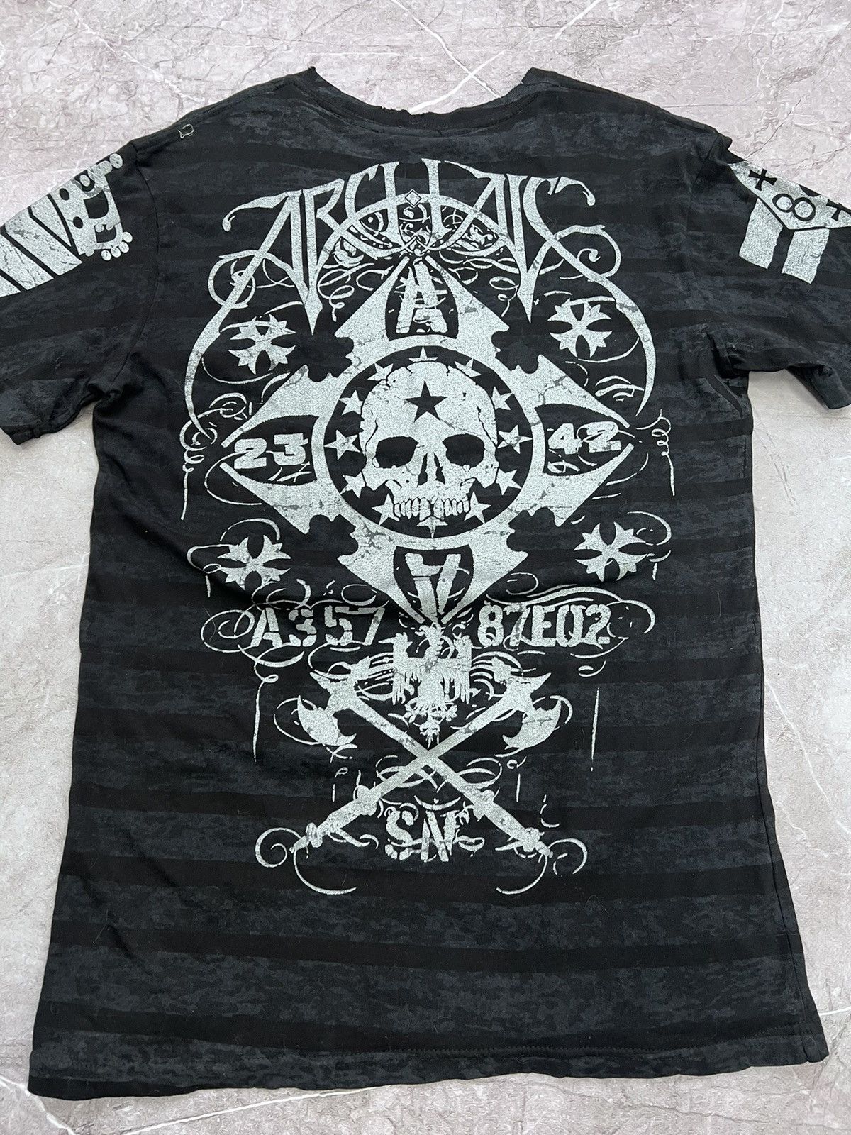 Affliction × Japanese Brand SALE💣💣 Y2K Affliction Style All Over Print T Shirt Tee Size US M / EU 48-50 / 2 - 4 Thumbnail