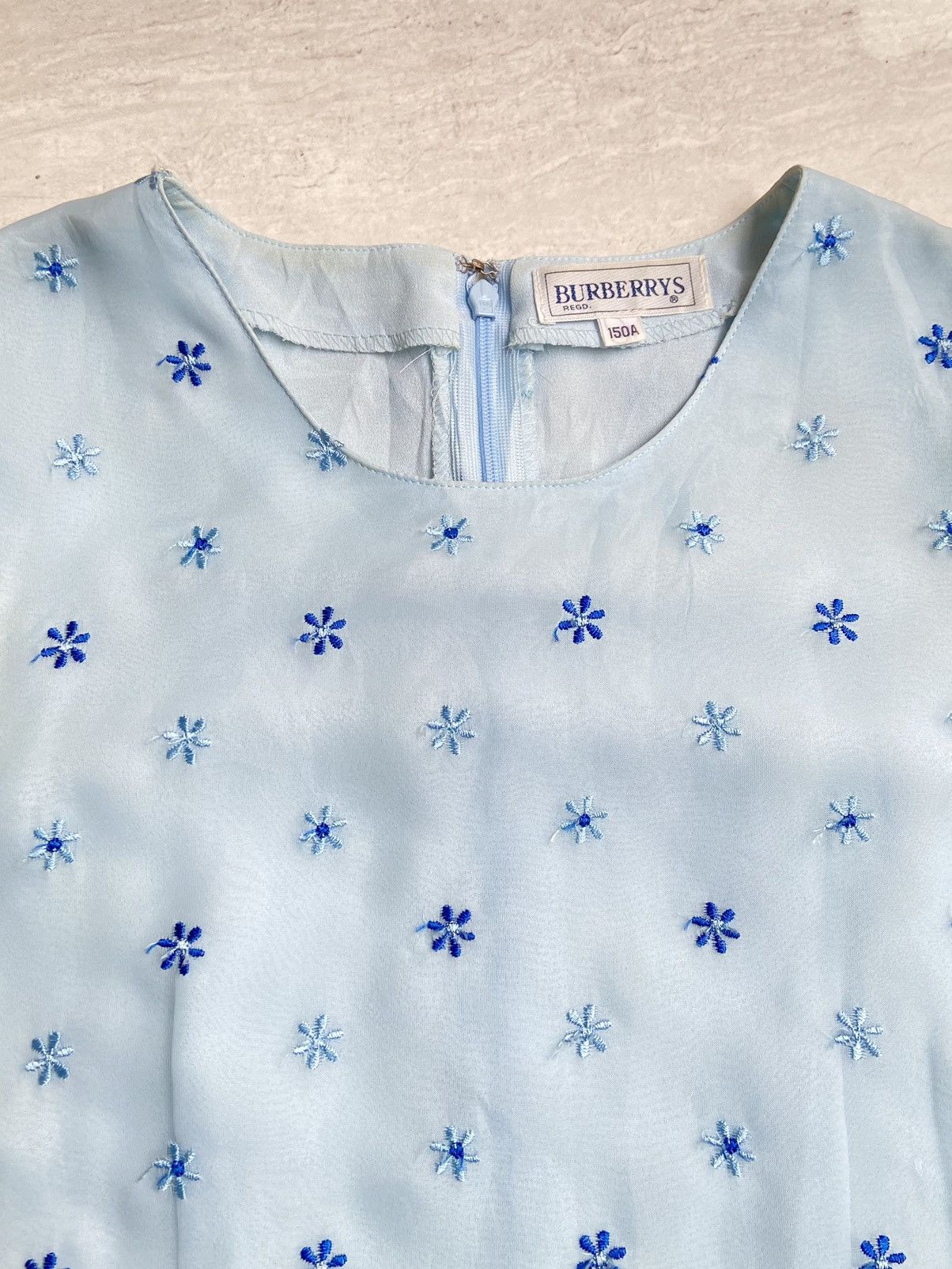 Burberry BURBERRY Blue Midi Dress Size XS / US 0-2 / IT 36-38 - 10 Thumbnail