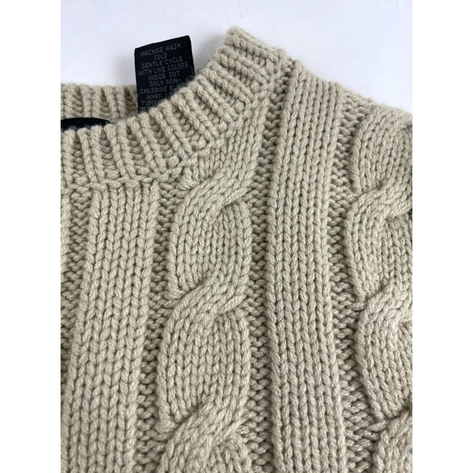 Express Express Sweater Women's Size Large Tan Pullover Crew Neck Cable Knit Runs small Shirt Womens L Brown Modern 90s? Size L / US 10 / IT 46 - 3 Thumbnail