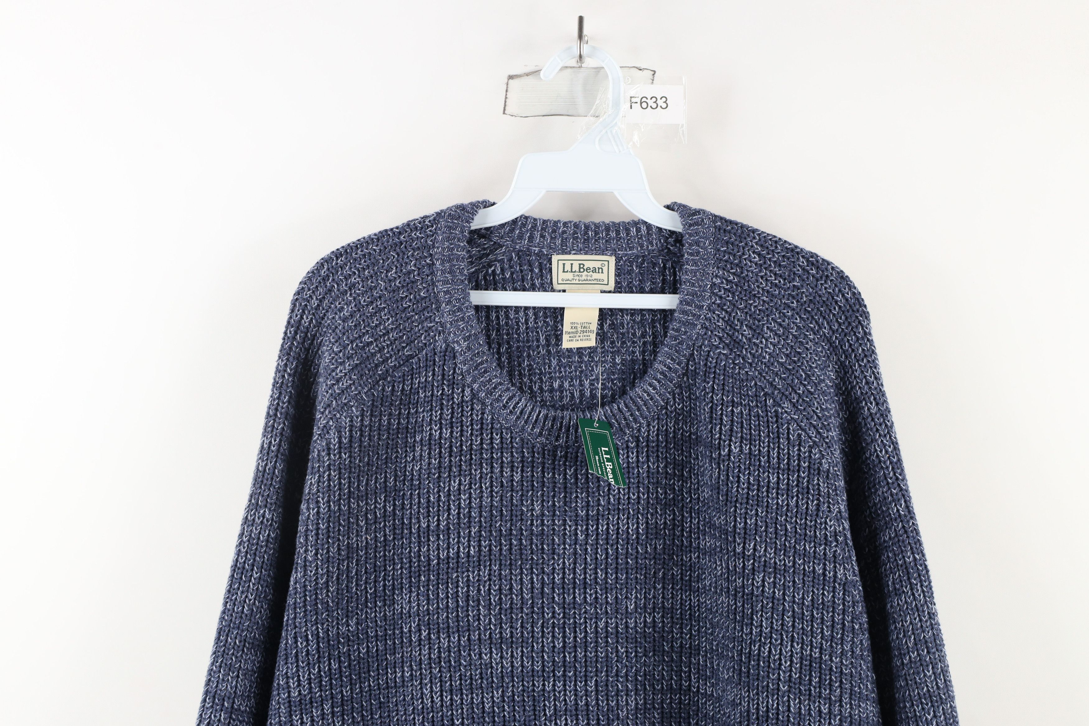 L.L. Bean × Vintage Deadstock Vintage 90s LL Bean Ribbed Knit Sweater Blue Size US XXL / EU 58 / 5 - 2 Thumbnail