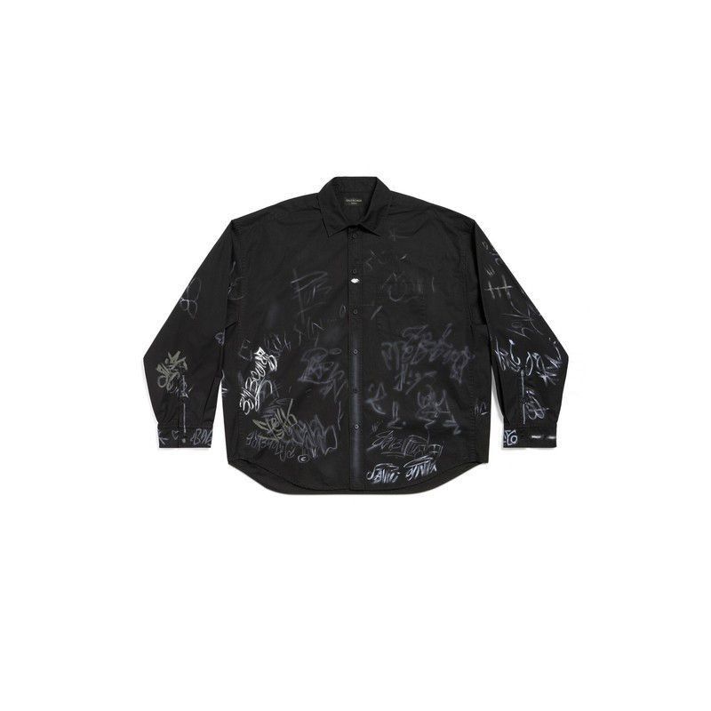 Graffiti Shirt Oversized in Black