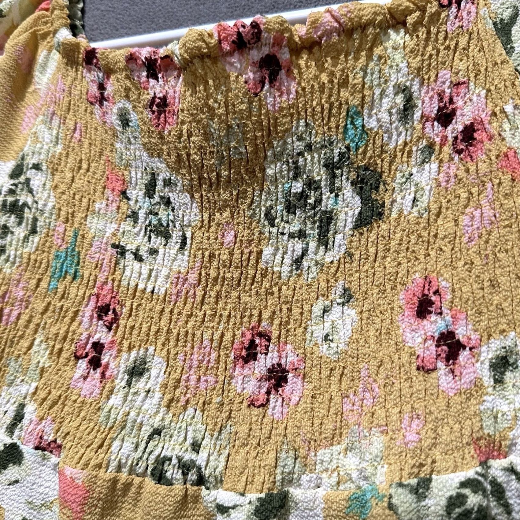 Vintage Monteau Blouse Short Sleeve Floral Off the Shoulder Yellow M Women Cap Sleeve Regular Size Medium Pink? Size M / US 6-8 / IT 42-44 - 5 Thumbnail