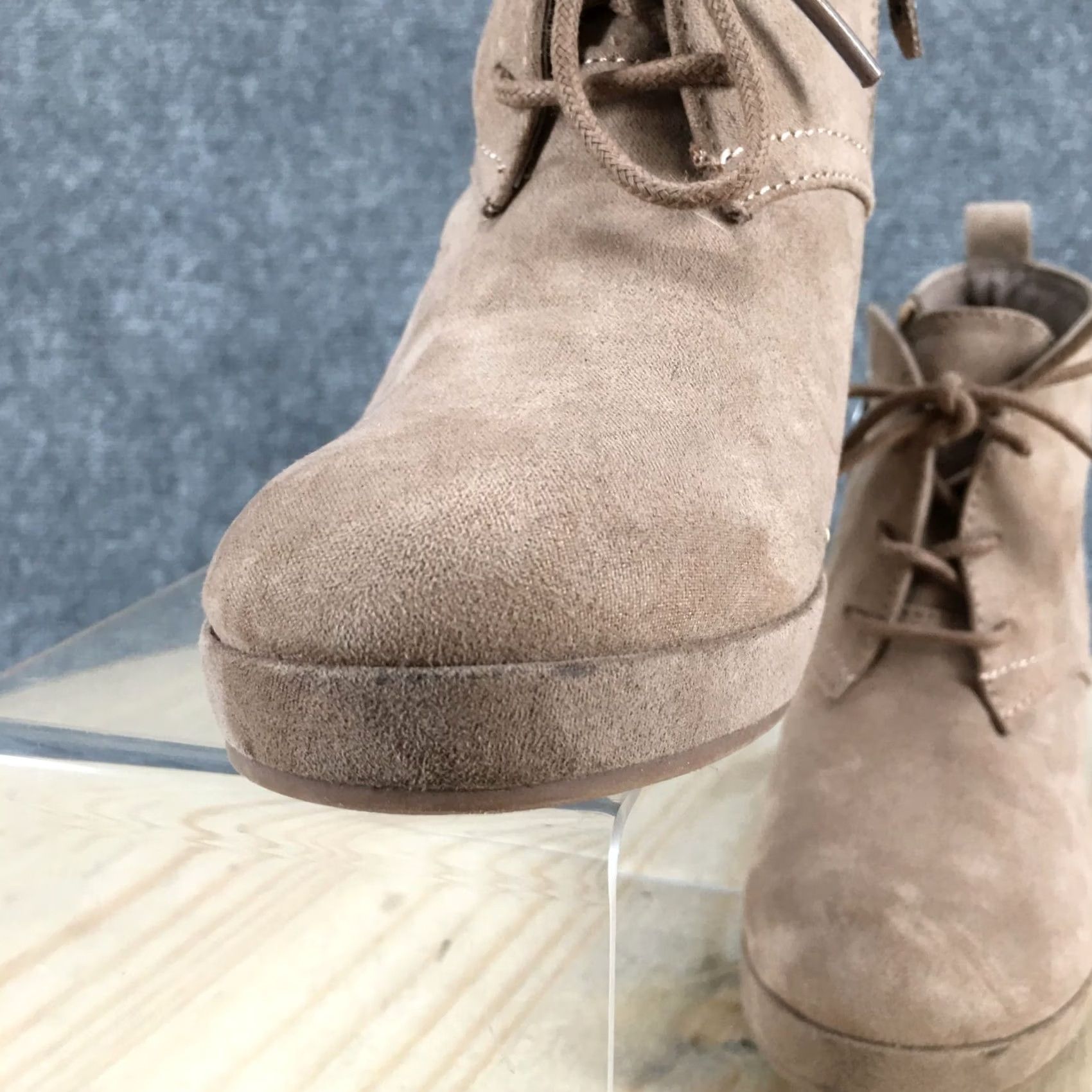 Dolce Vita DV Dolce Vita Boots Womens 6 Lace Up Wedge Ankle Booties Brown Fabric Side Zip Boots Shoes Women MD Heel Casual Autumn Winter Shoes Mens Womens Size US 6 / IT 36 - 5 Thumbnail