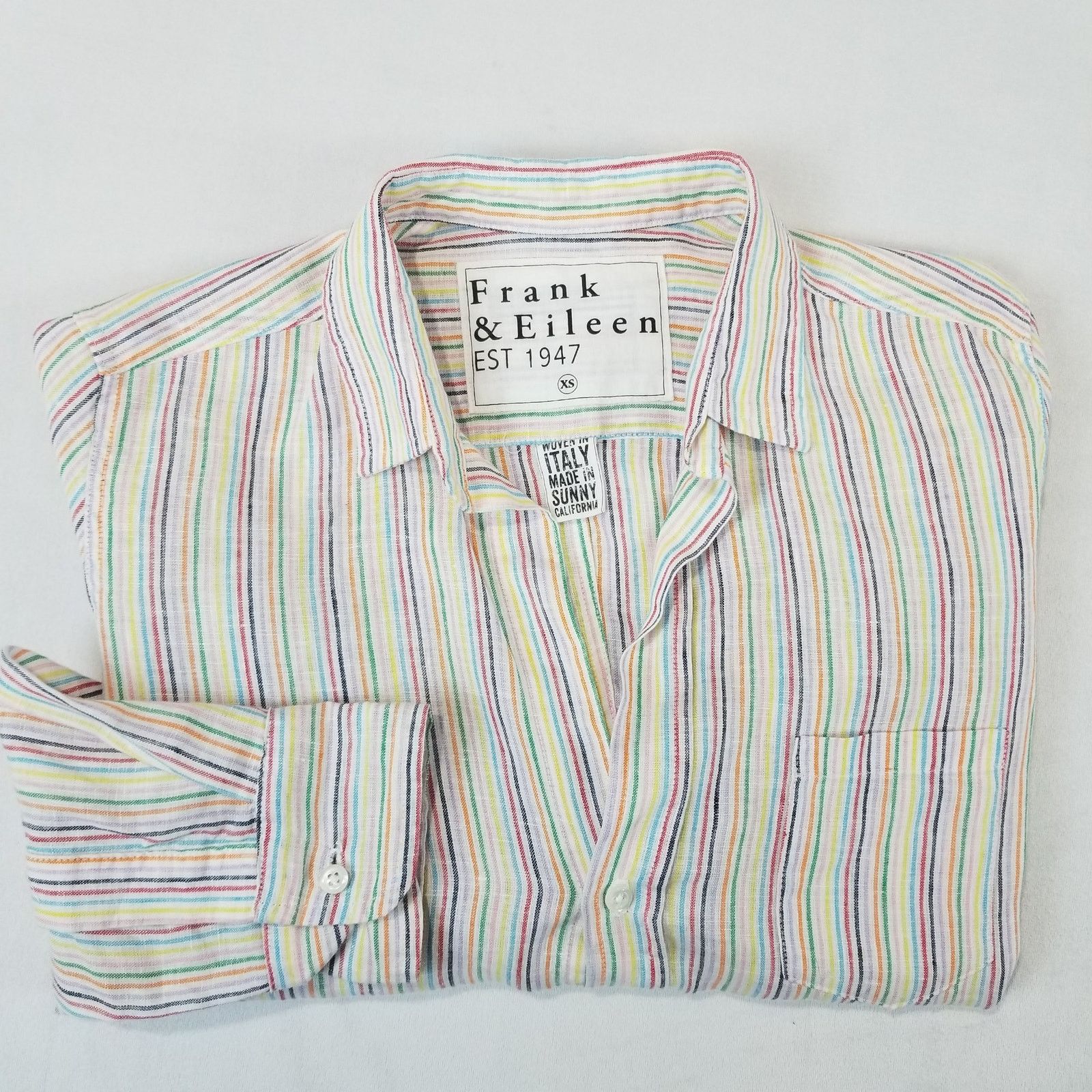 Frank & Eileen Frank & Eileen Linen Shirt XS Barry Multi Color Stripe Size XS / US 0-2 / IT 36-38 - 3 Thumbnail