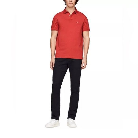 Tommy Hilfiger Tommy Hilfiger Mens 1985 Black Logo Slim Fit Short Sleeve Po Size US L / EU 52-54 / 3 - 3 Thumbnail