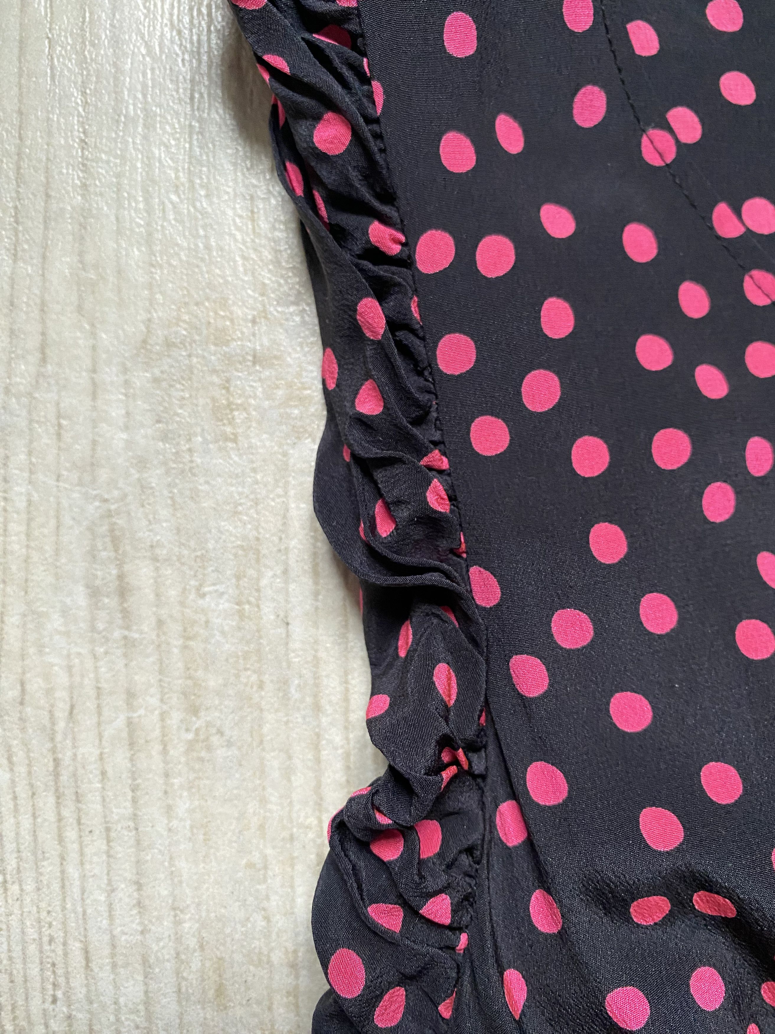 Sandro Sandro Black Dress with Pink Polka Dots Size S / US 4 / IT 40 - 3 Thumbnail