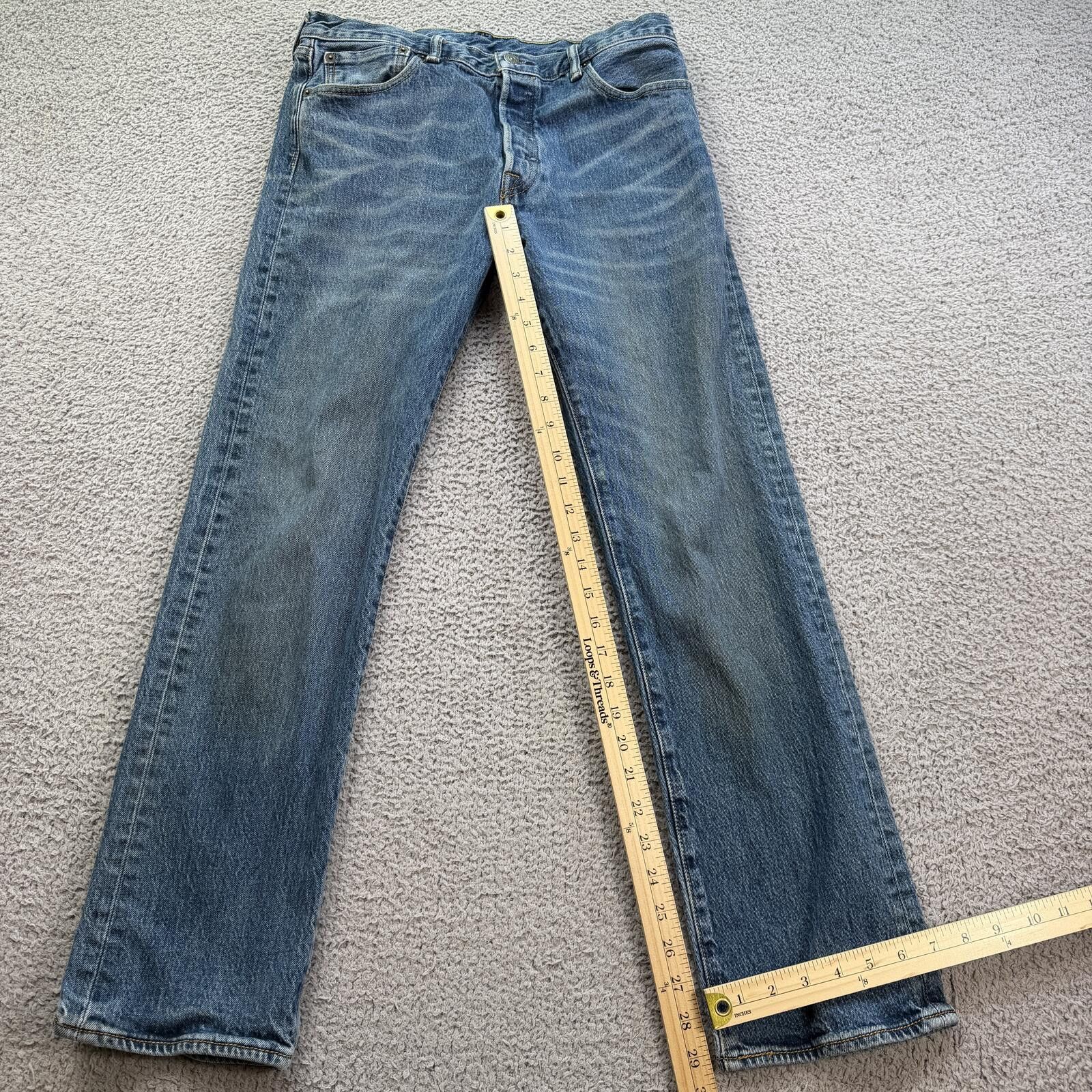 Levi's Levis 514 Slim Straight Jeans Mens 32x30 Blue Wash Faded Size US 32 / EU 48 - 4 Thumbnail