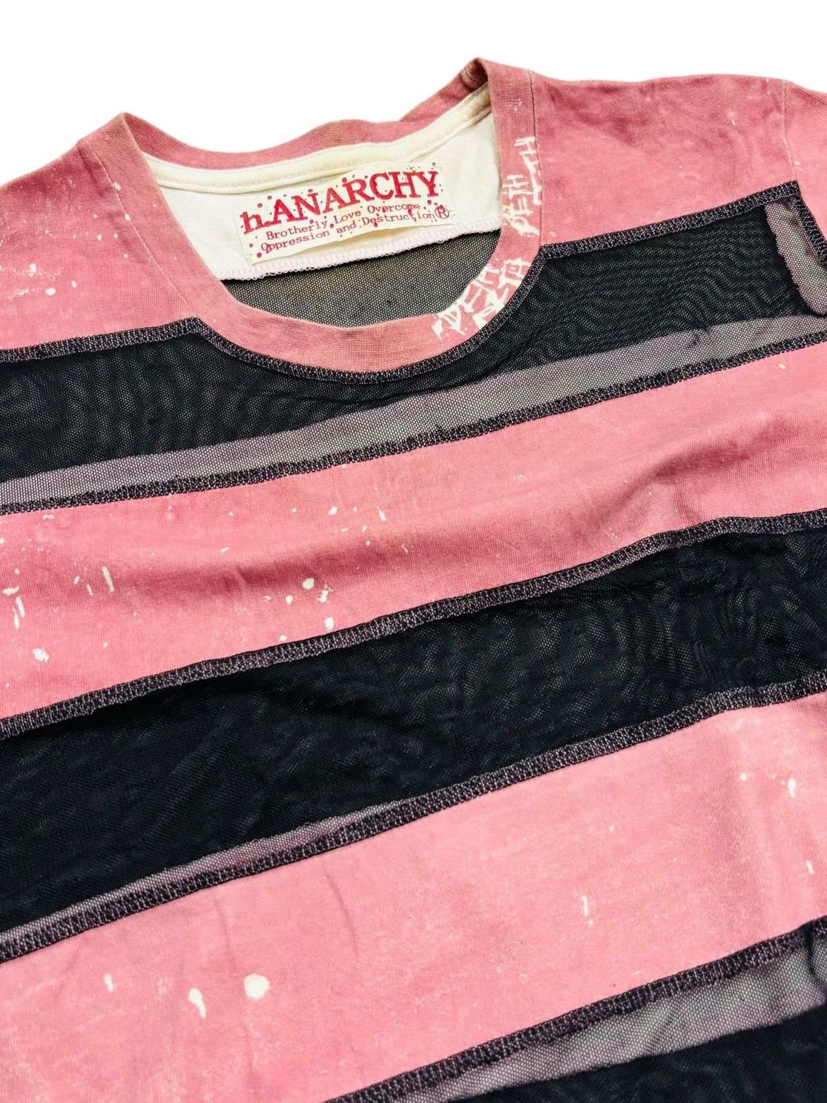 Hysteric Glamour 2000s H. Anarchy by Naoto - Mix Fish Net T-Shirt Size US M / EU 48-50 / 2 - 5 Thumbnail