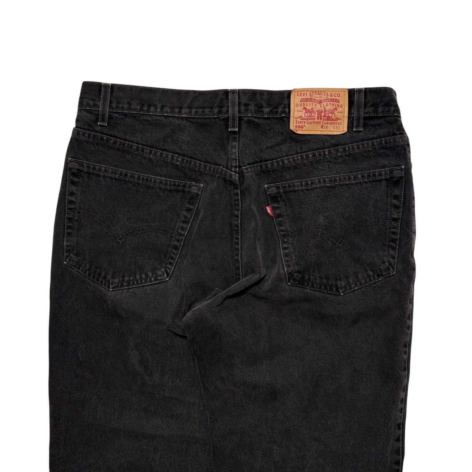 Levi's VTG 90s Levi's 550 Black Relaxed Fit Tapered Leg Denim Jeans Size US 36 / EU 52 - 6 Thumbnail