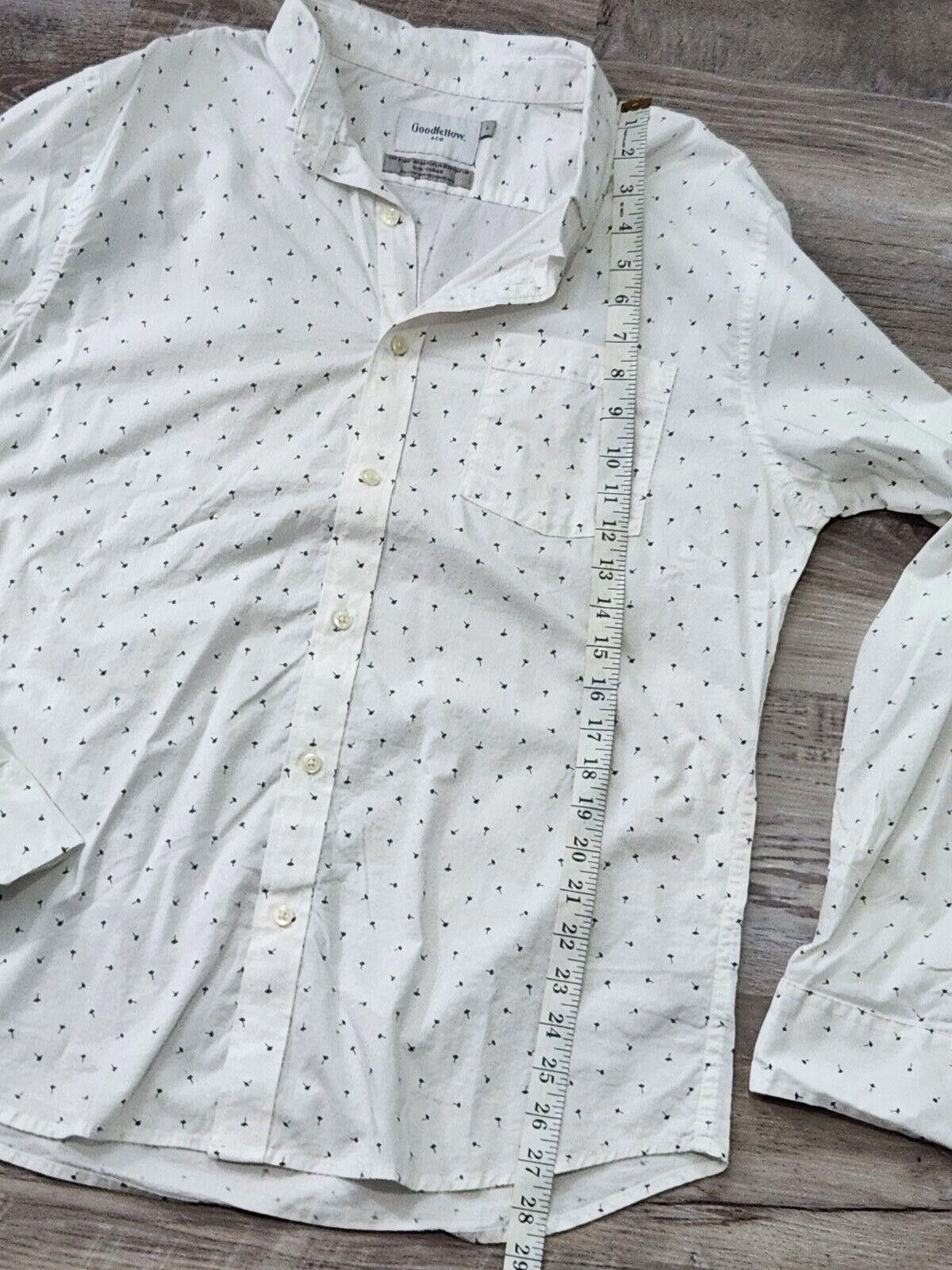 Designer Goodfellow Dress Shirt Mens Large White Dandelions Size US L / EU 52-54 / 3 - 5 Thumbnail