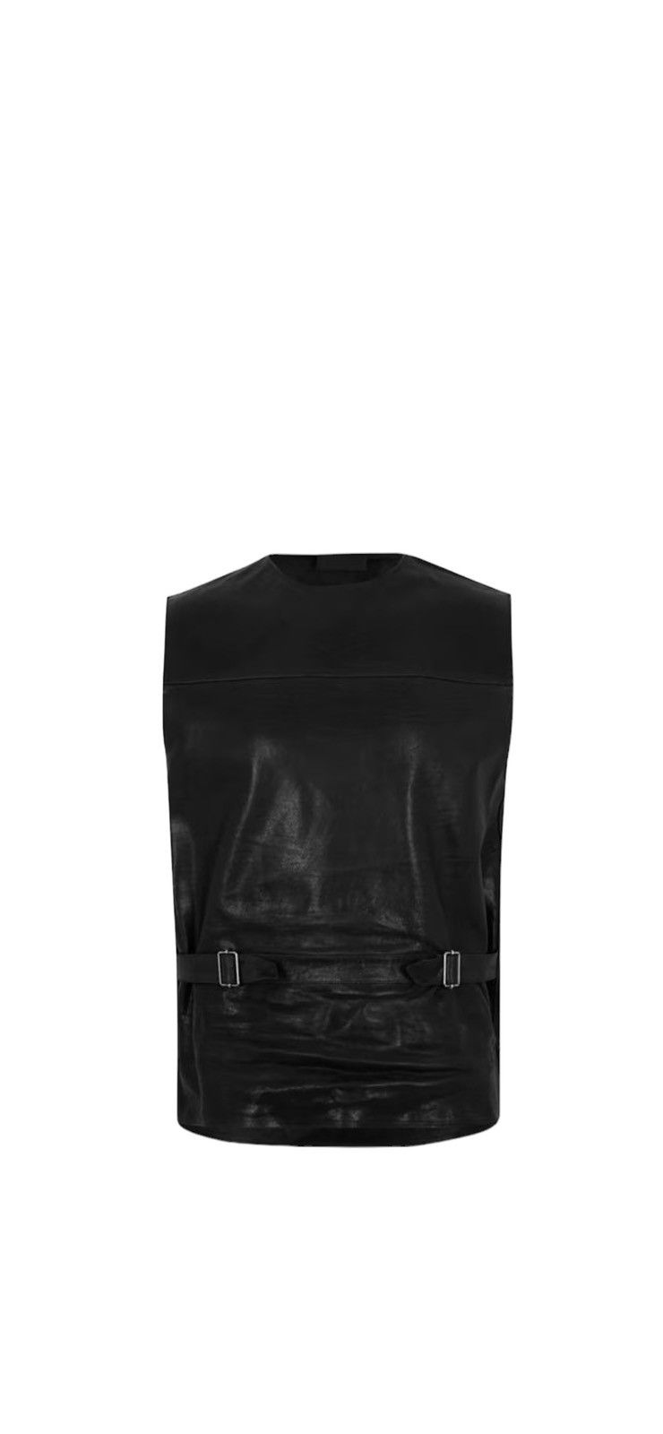 image of Prada Sleeveless Vitello Jacket in Black, Men's (Size Small)