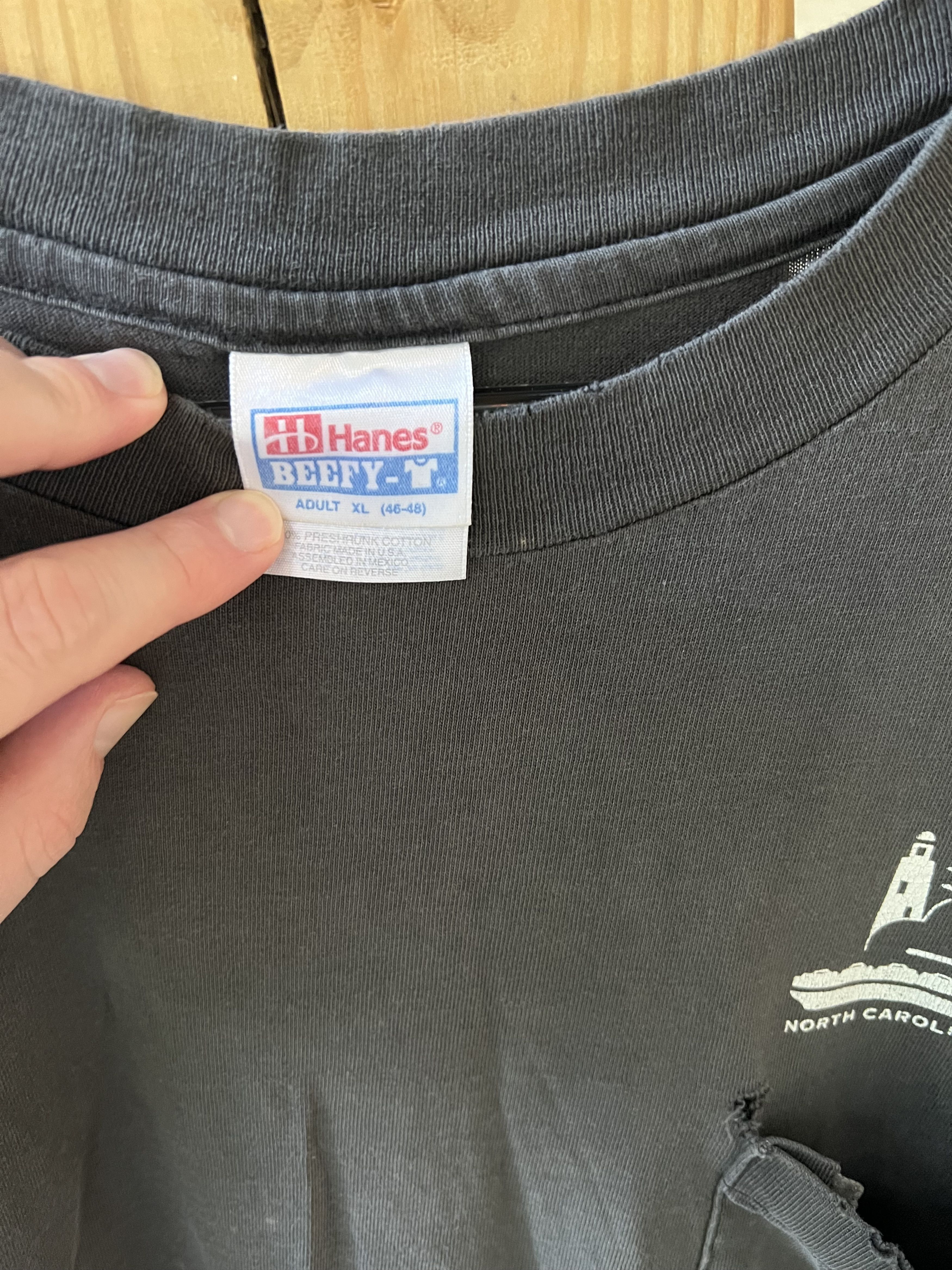 Vintage 90s Thrashed Outer Banks Ferry Pocket T OBX Size US XL / EU 56 / 4 - 4 Thumbnail